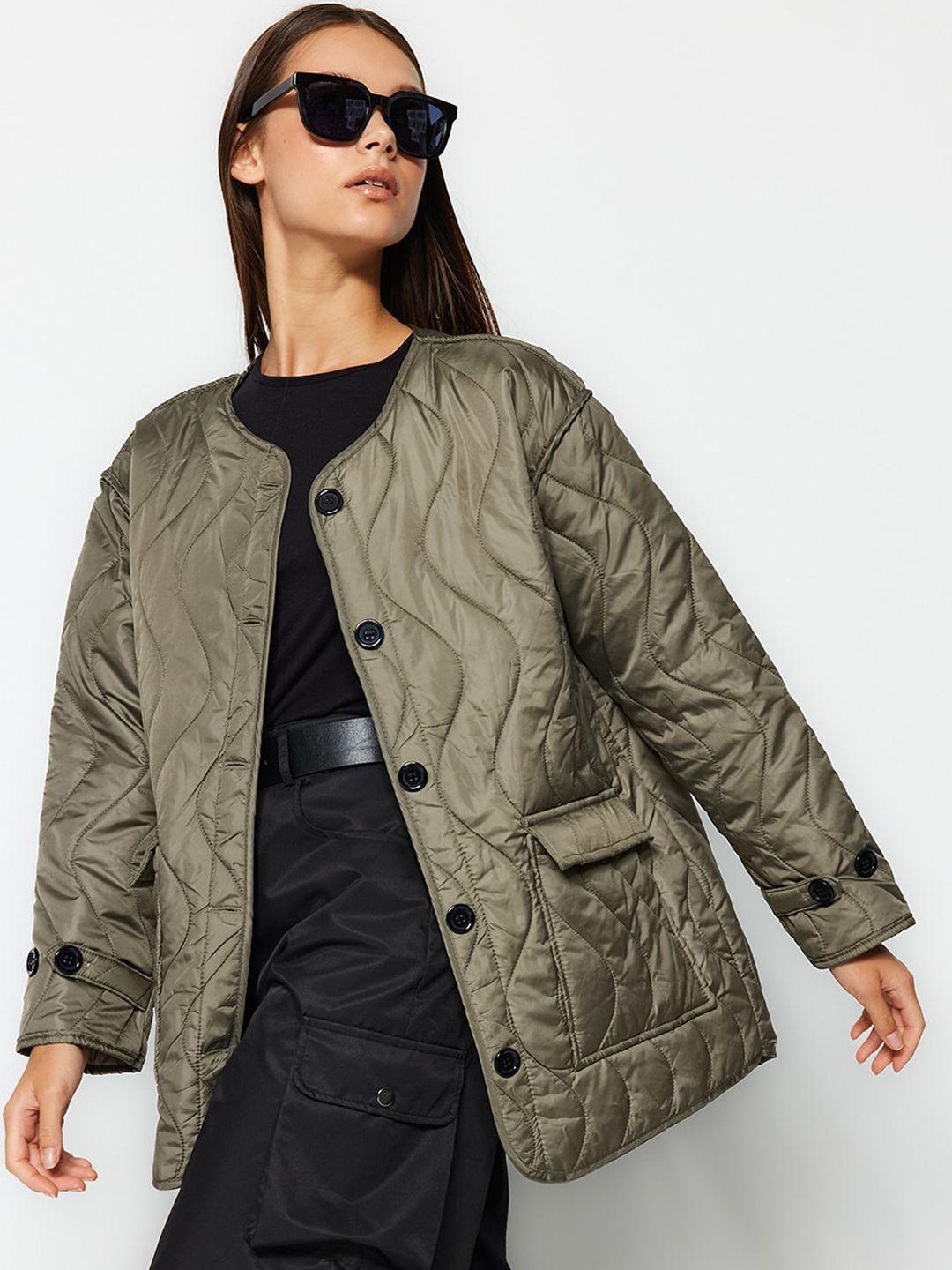 trendyol-round-neck-longline-quilted-jacket