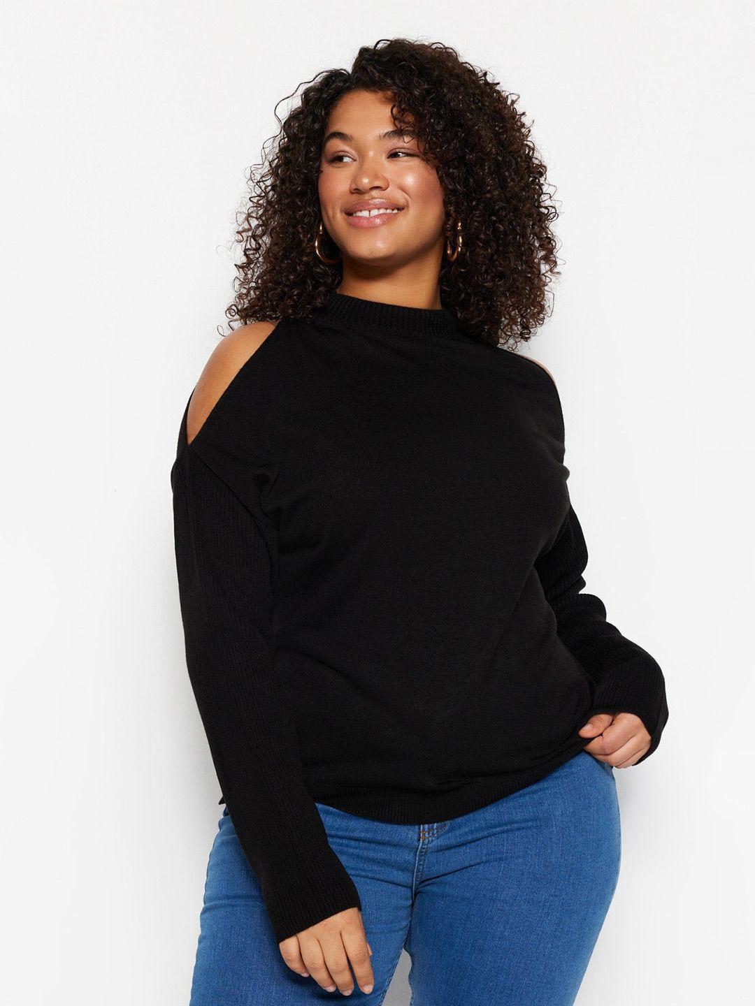 Trendyol High Neck Cold-Shoulder Sleeves Pure Acrylic Pullover