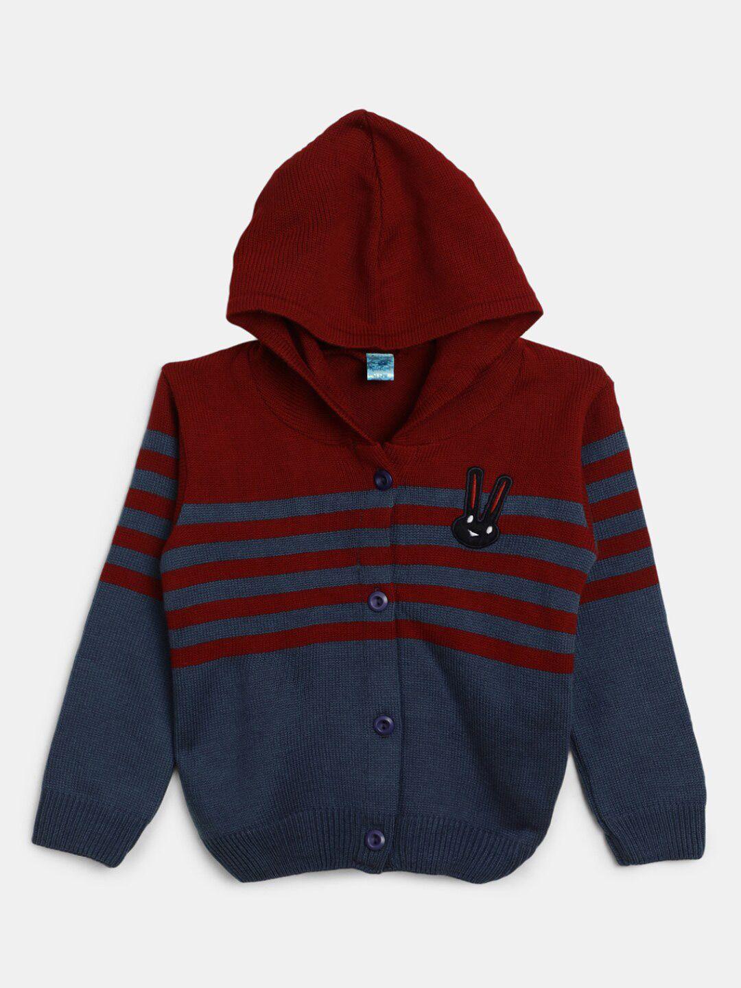 v-mart-infant-boys-striped-hooded-acrylic-cardigan