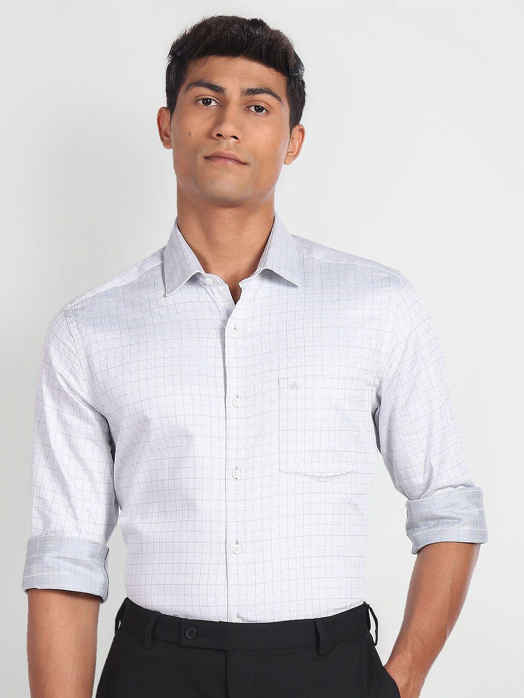 Arrow Slim Fit Checked Twill Pure Cotton Formal Shirt