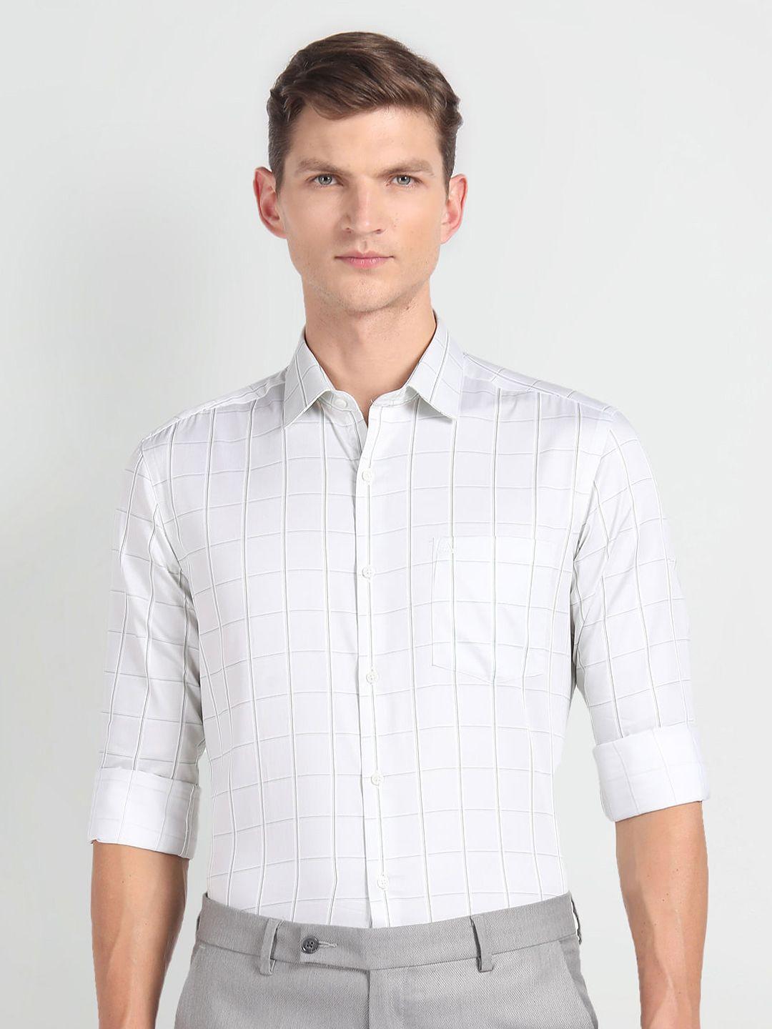 Arrow Windowpane Checks Slim Fit Pure Cotton Formal Shirt