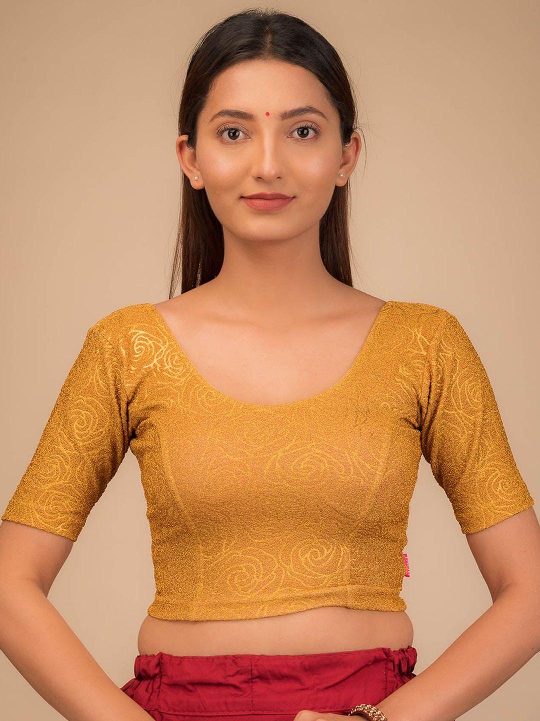 bindigasm's-advi-metallic-zari-rose-embossed-woven-design-stretchable-saree-blouse