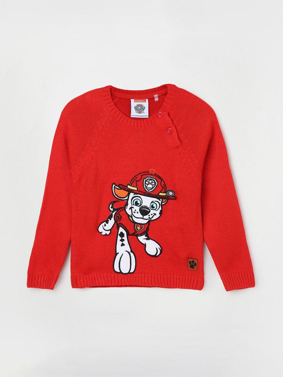 juniors-by-lifestyle-boys-paw-patrol-printed-band-collar-pure-acrylic-pullover-sweaters