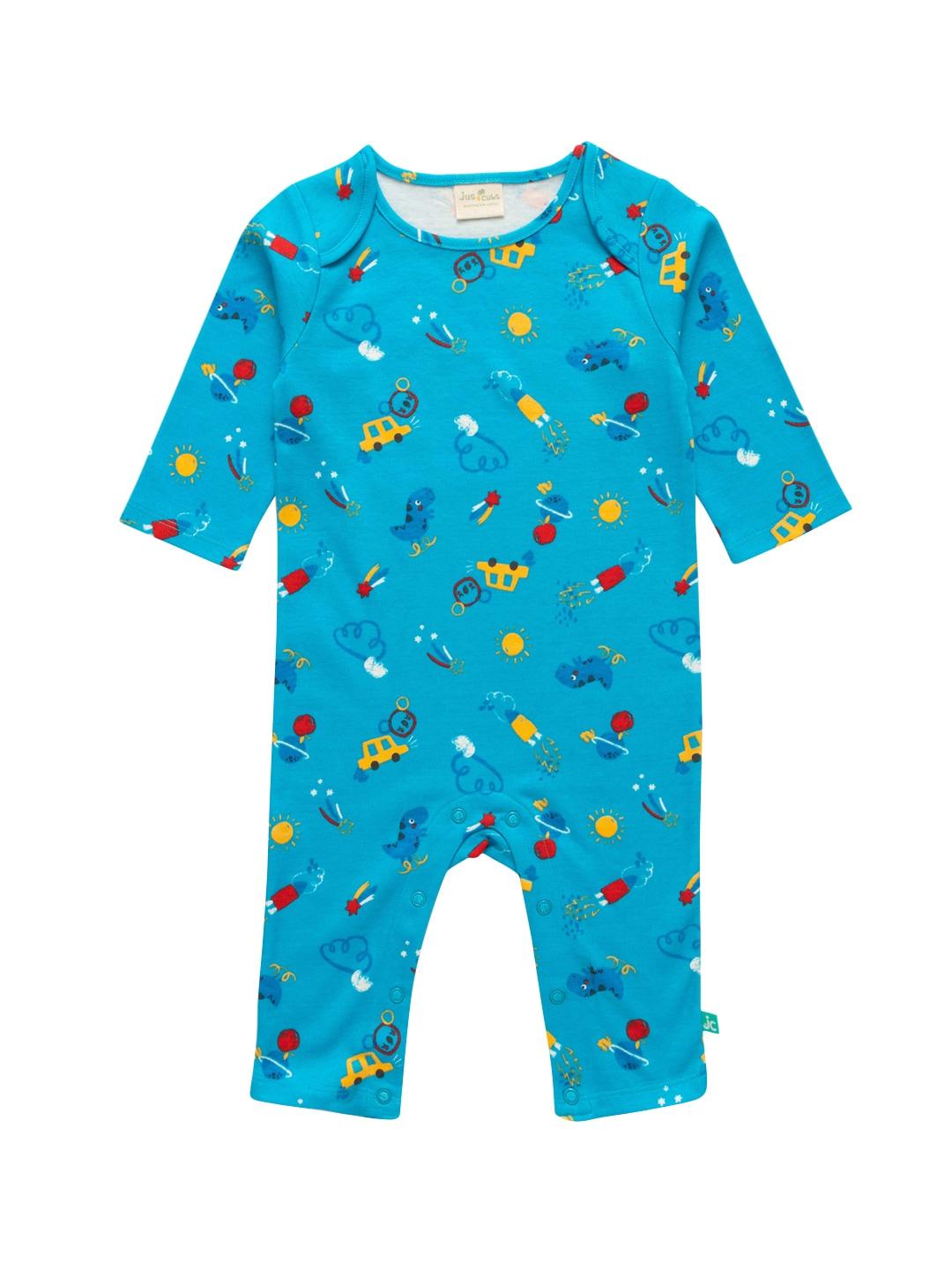 JusCubs Boys Conversational Printed Cotton Rompers