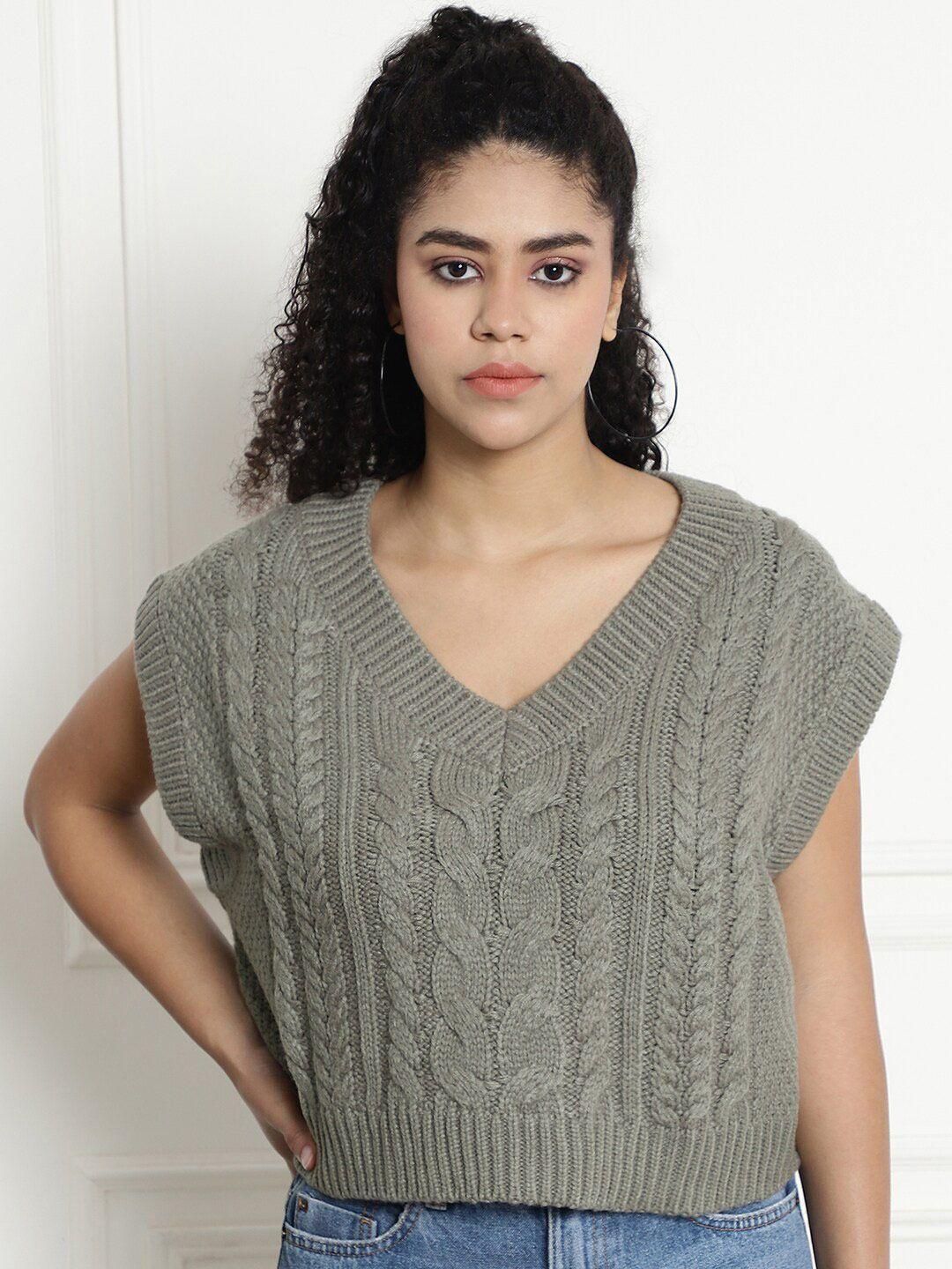 nobarr-self-design-cable-knit-acrylic-crop-sweater-vest