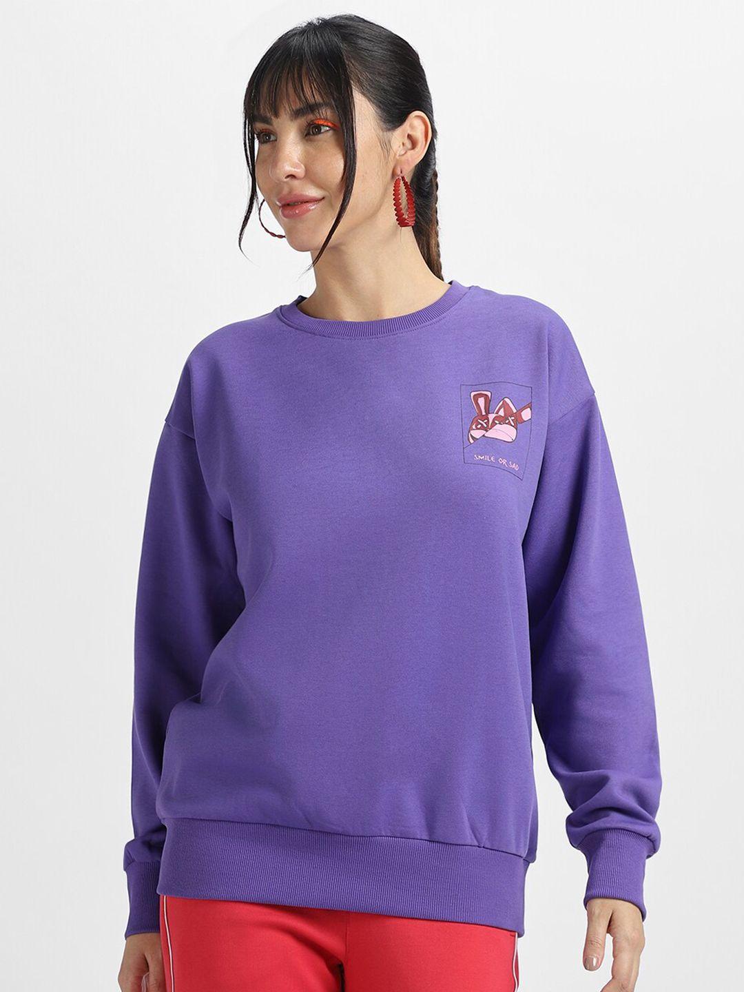 JUNEBERRY Printed Oversize Fleece Sweatshirt