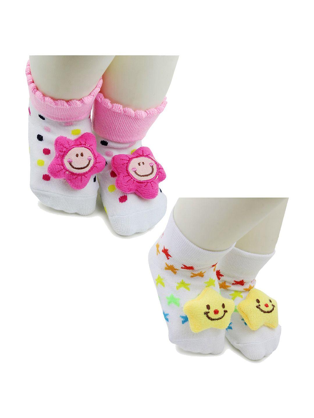 BAESD Infants Pack Of 2 Printed Anti-Skid Ankle Length Socks