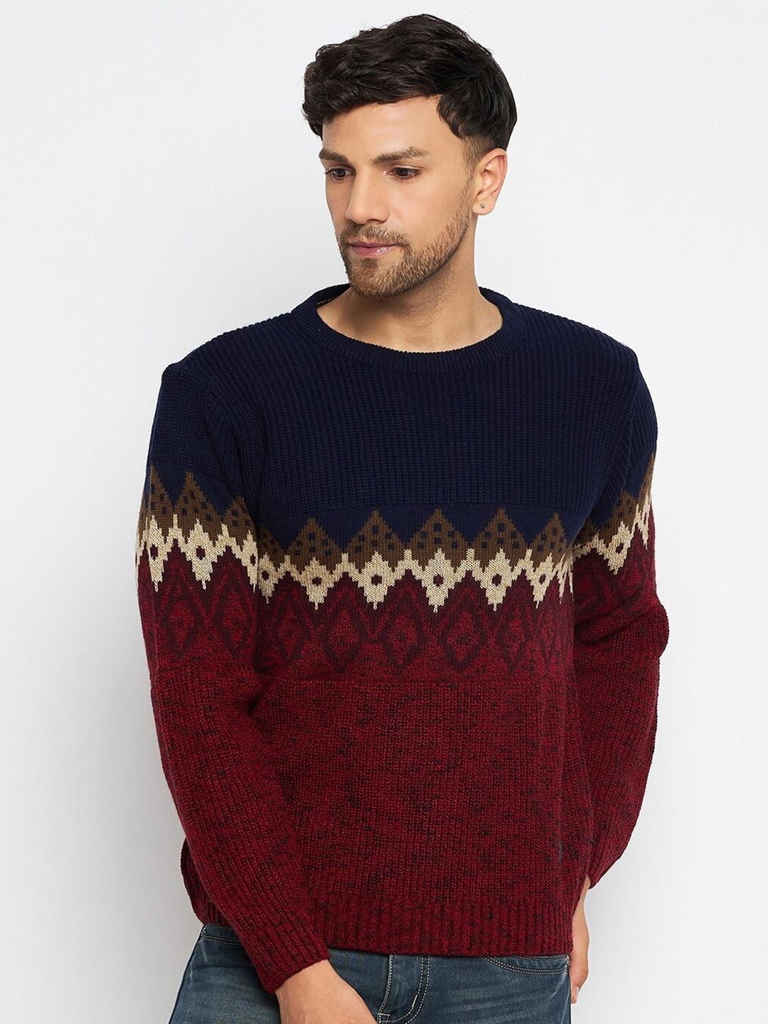 Duke Colourblocked Acrylic Pullover Sweaters