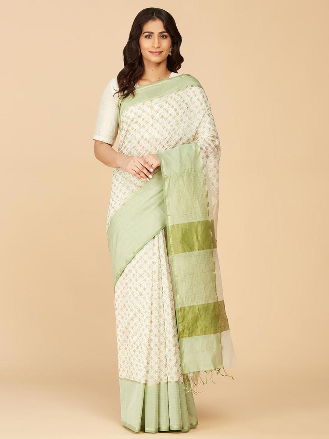 fabindia-ethnic-motifs-printed-zari-silk-cotton-saree