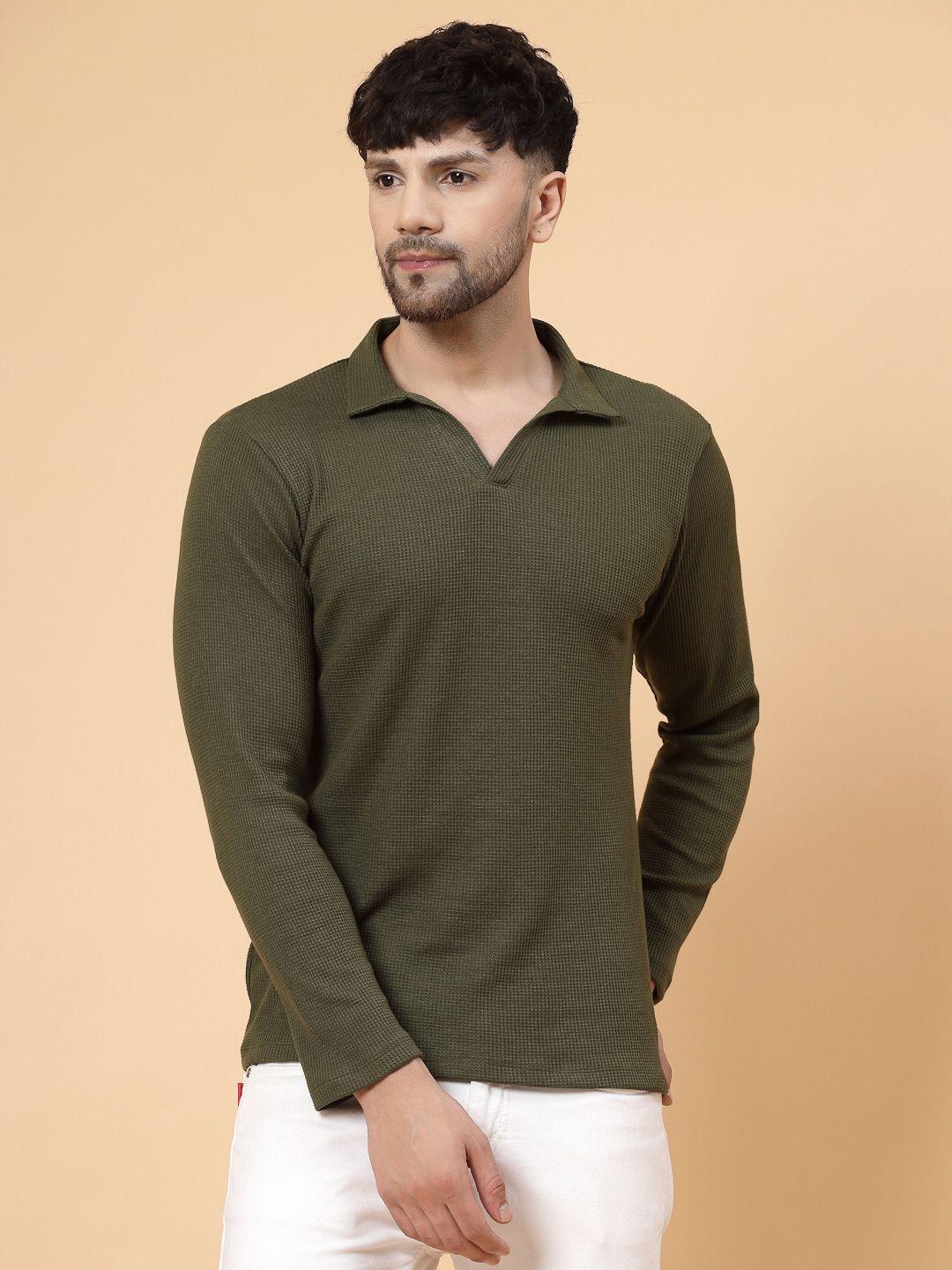 rigo-polo-collar-waffle-knit-cotton-t-shirt