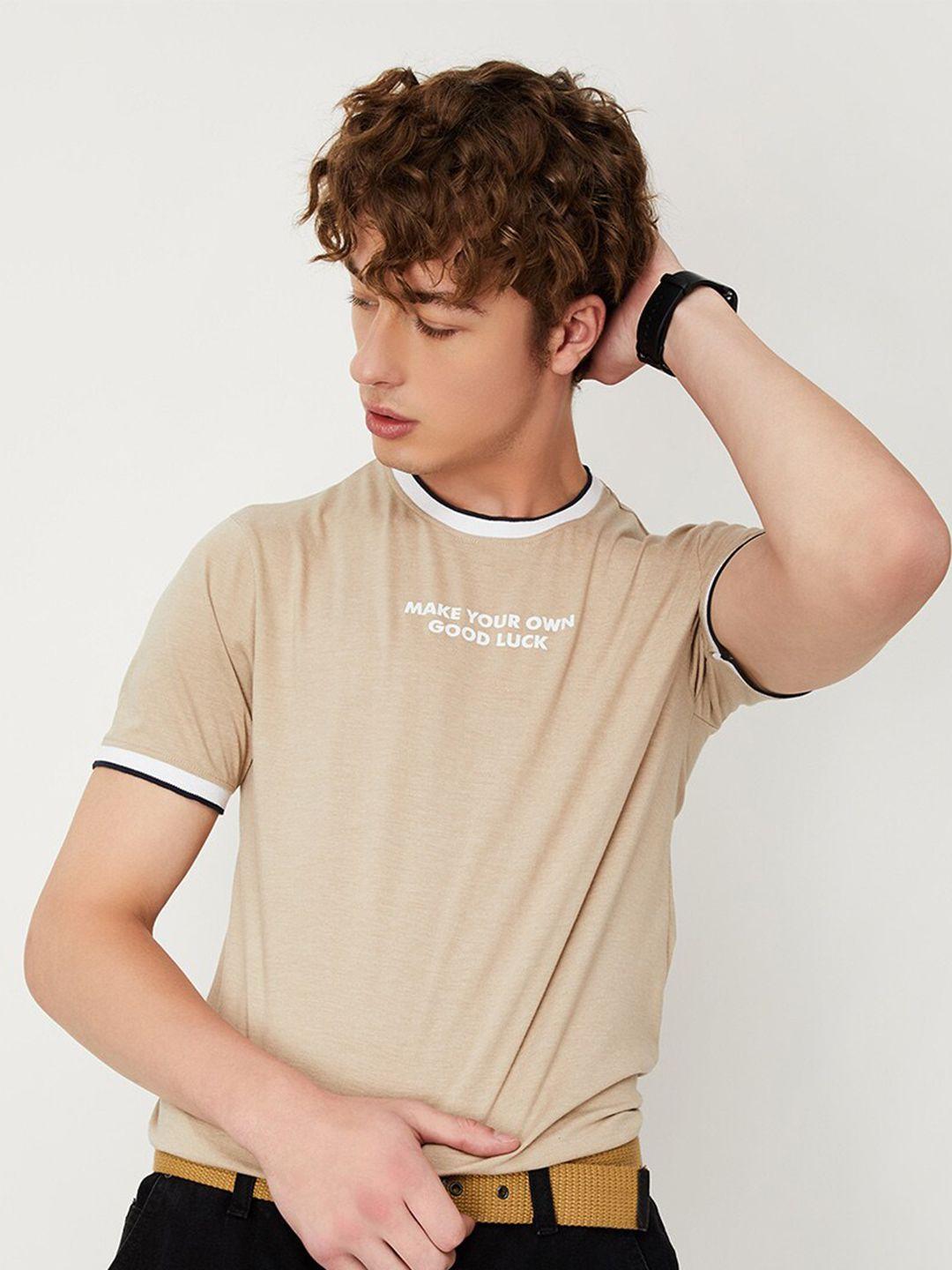 max Typography Printed Cotton T-Shirt