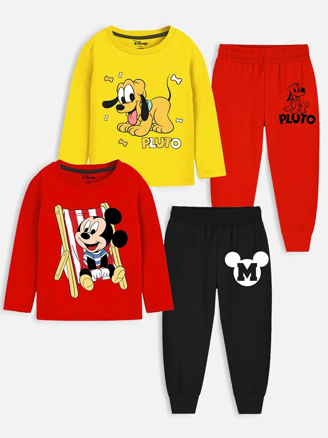 YK Disney Boys Pack Of 2 Printed T-shirt with Pyjamas