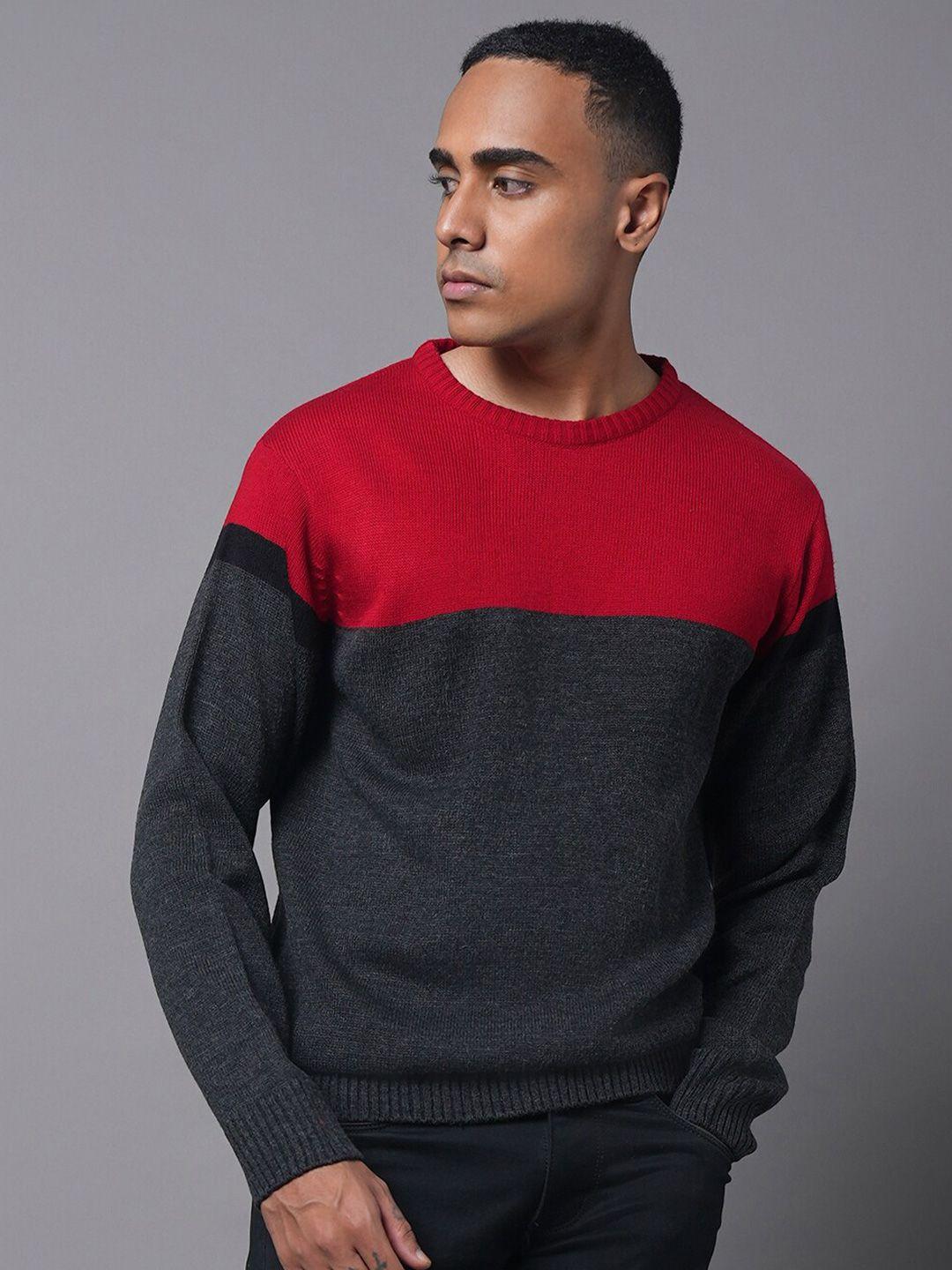 high-star-colourblocked-round-neck-long-sleeves-acrylic-pullover-sweaters