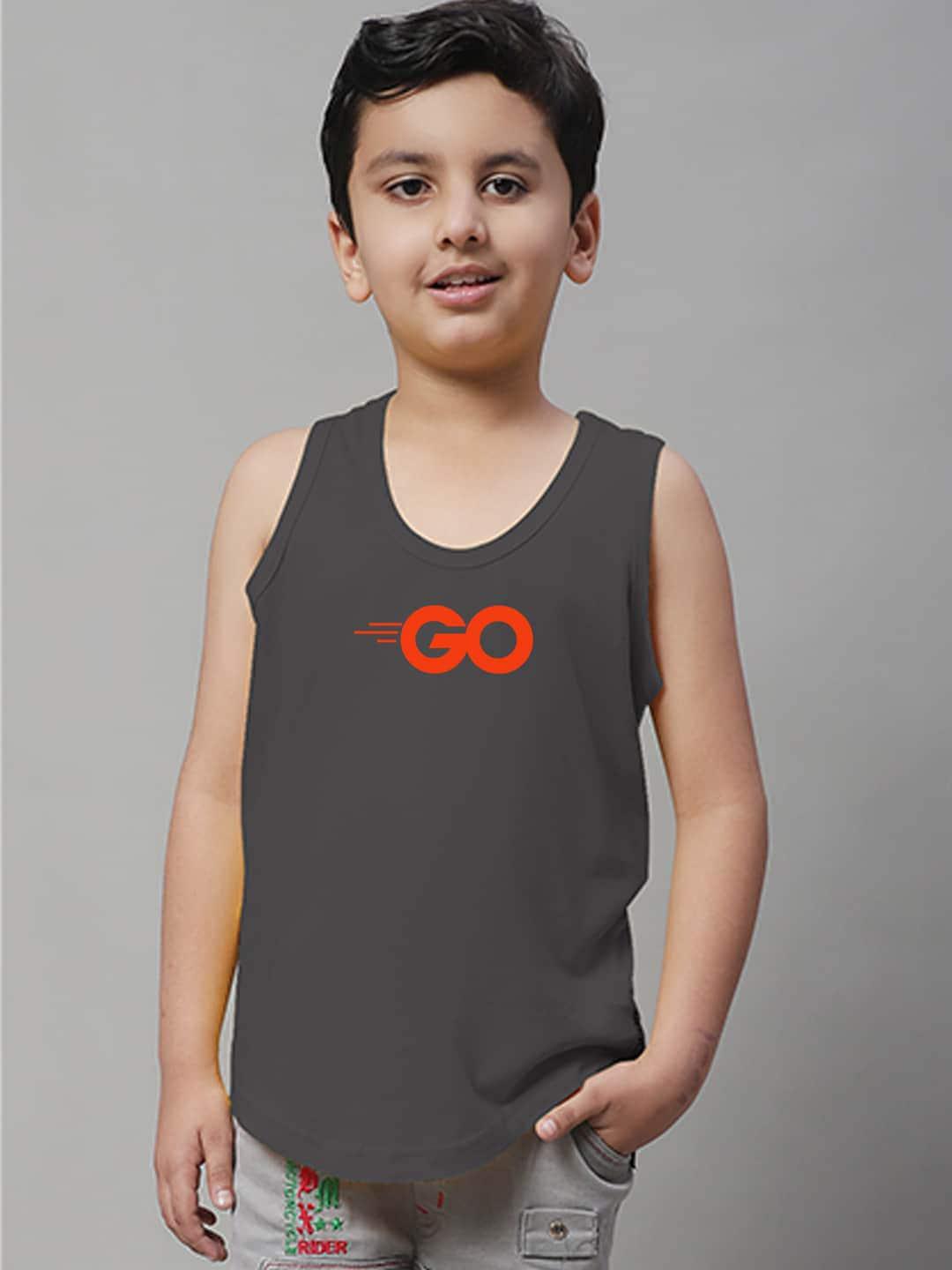 Friskers Boys Printed Round Neck Sleeveless Pure Cotton Gym Innerwear Vests