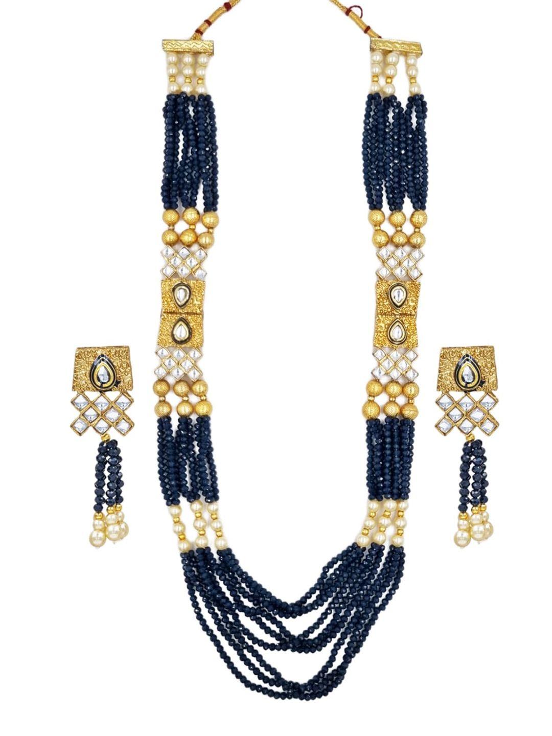 Anouk Gold-Plated Kundan-Studded & Beaded Long Jewellery Set