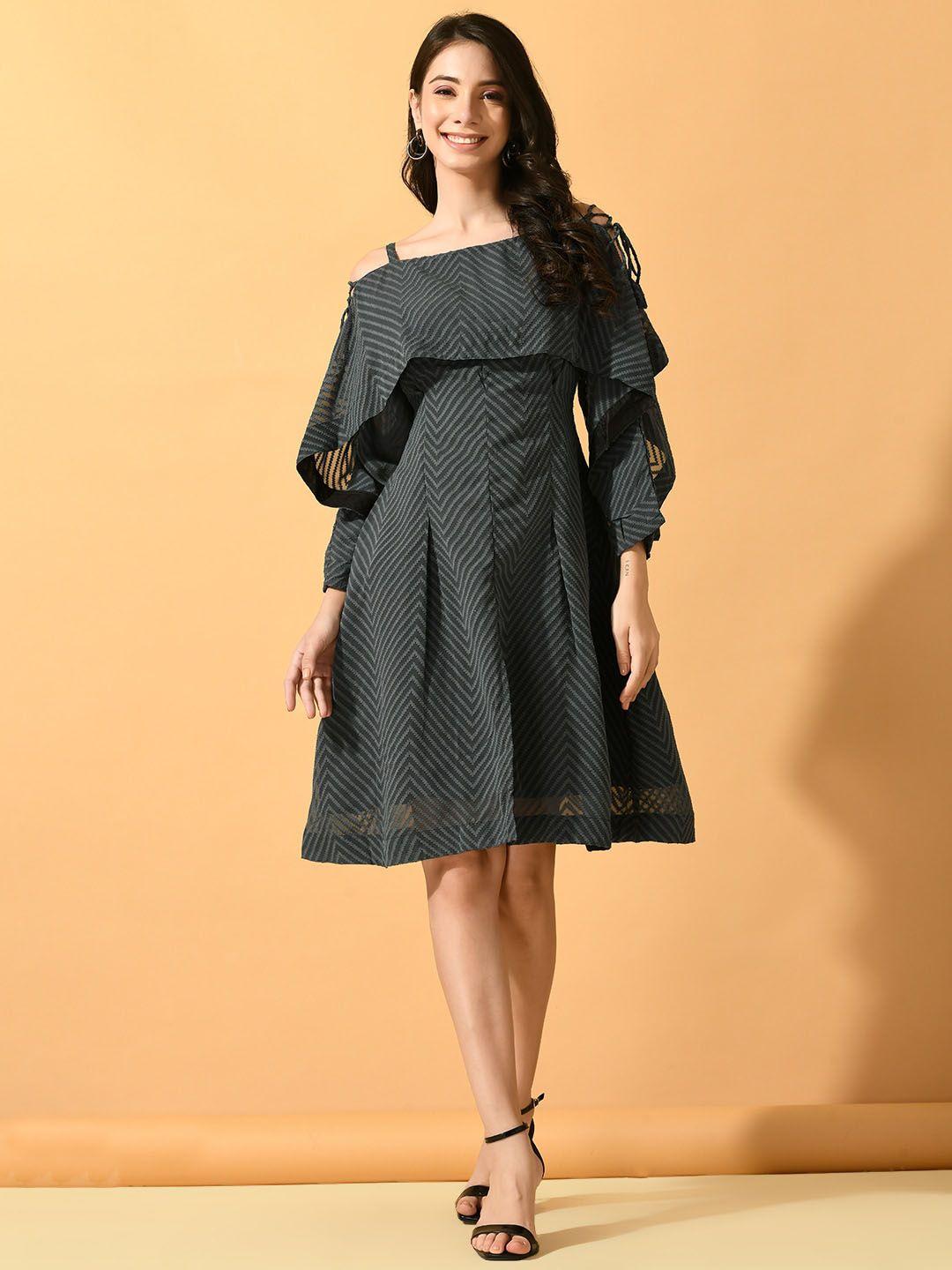 sangria-self-design-fit-&-flare-dress