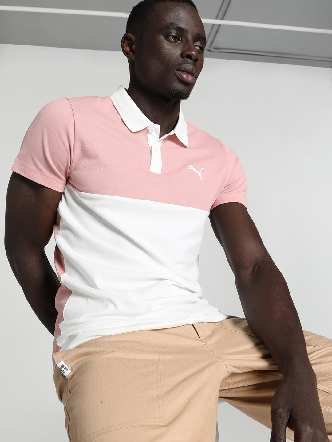 Puma Colourblocked Polo Collar Cotton Slim-Fit T-Shirt
