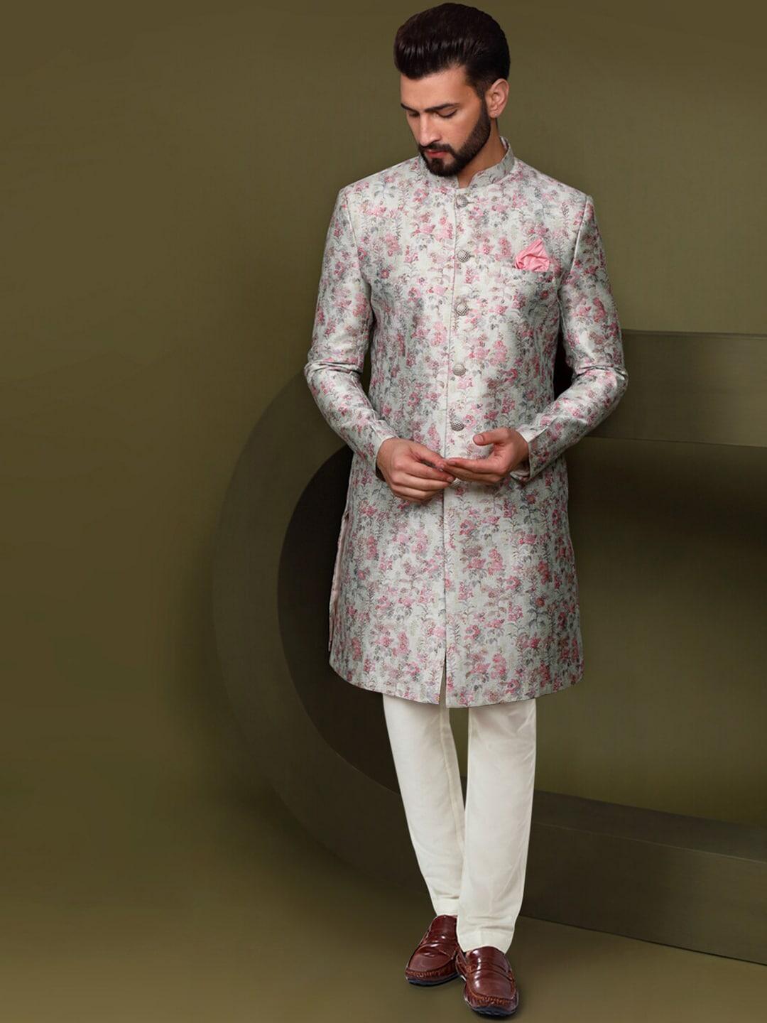 KISAH Self-Design  Sherwani Trouser Set