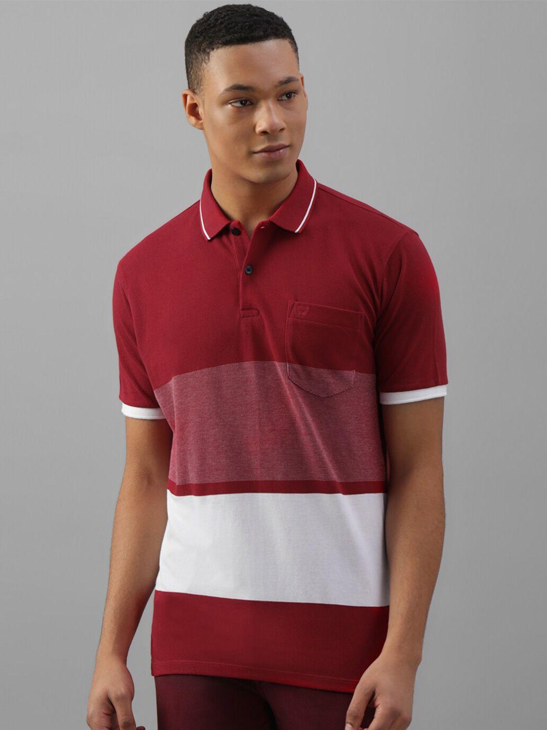 allen-solly-colourblocked-polo-collar-short-sleeve-pockets-cotton-regular-t-shirt