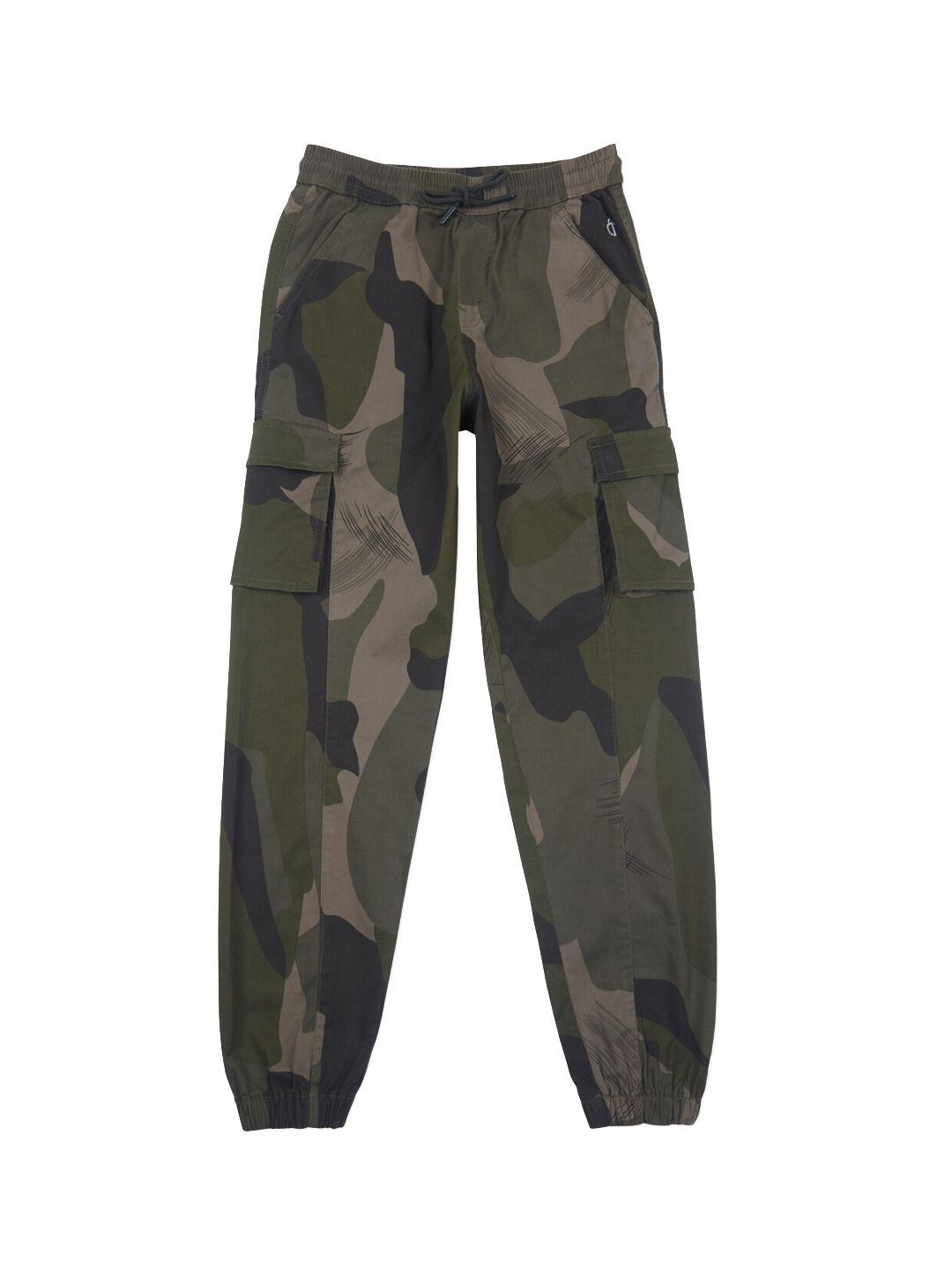 Gini and Jony Boys Camouflage Printed Straight Fit Smart Cotton Joggers