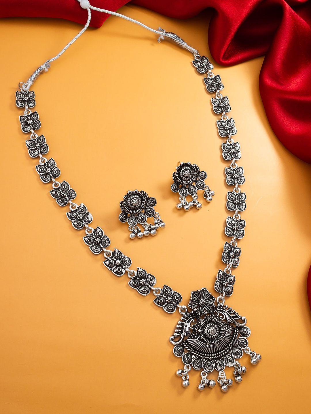 aadita Silver-Plated Oxidized Jewellery Set