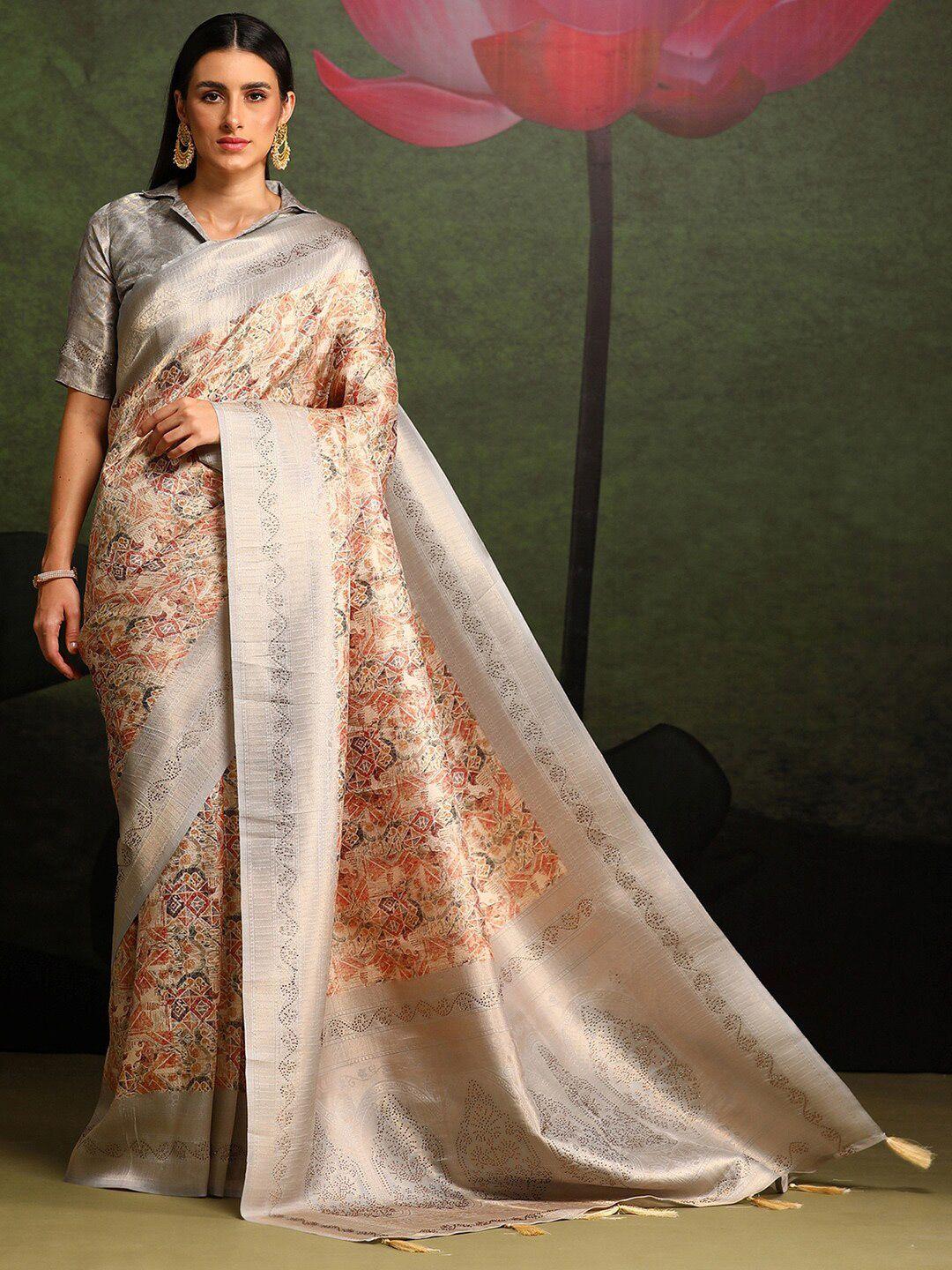 saree-mall-beige-&-grey-beads-and-stones-pure-silk-sarees