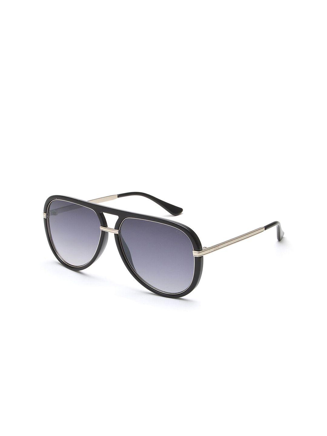 IDEE Men Grey Lens & Black Aviator Sunglasses with UV Protected Lens