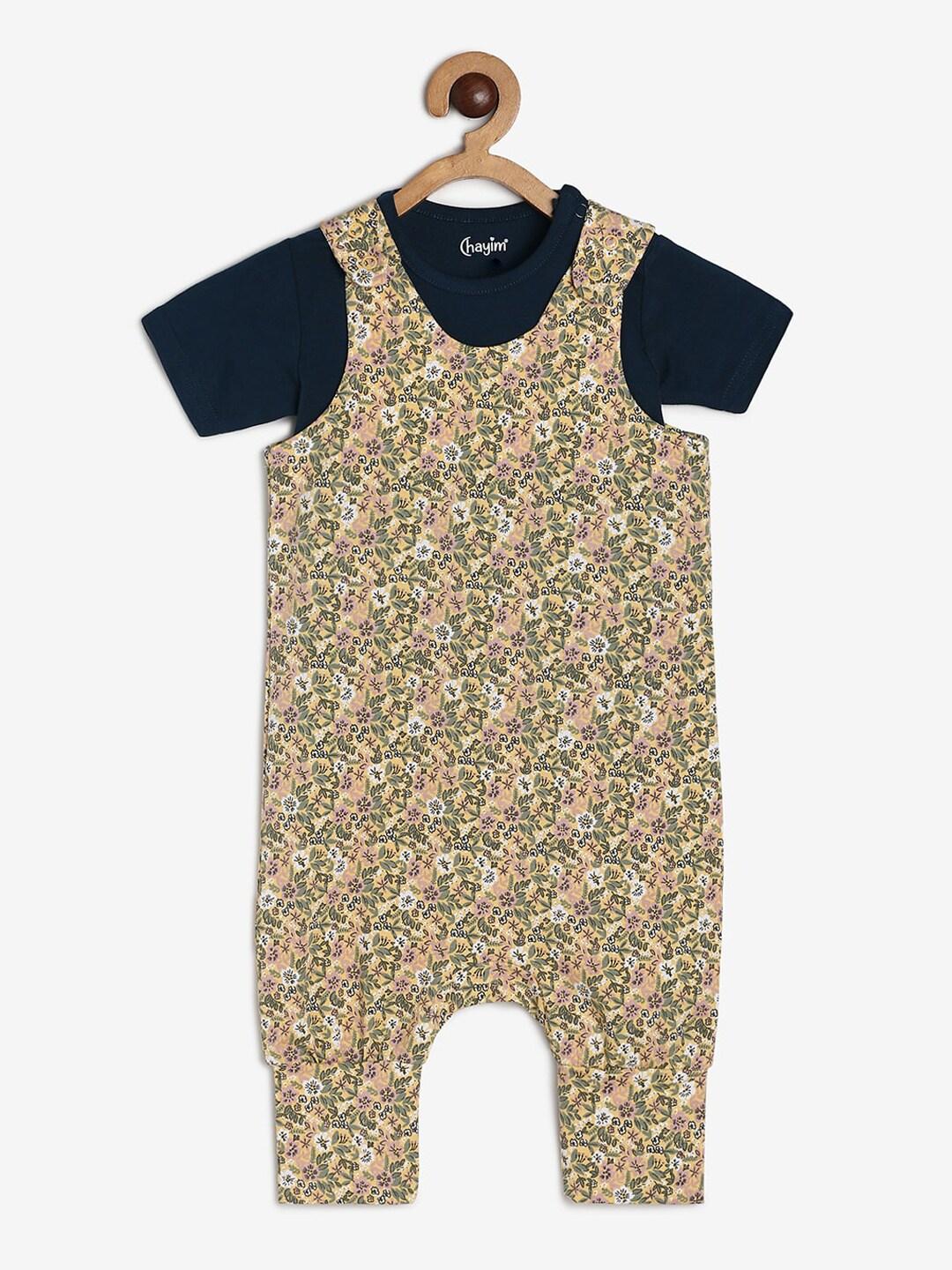 CHAYIM Printed Cotton Dungaree With T-Shirt