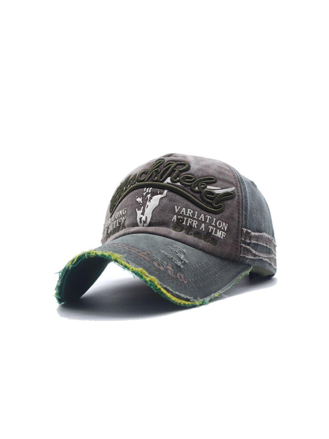 alexvyan-men-green-&-brown-colourblocked-baseball-cap