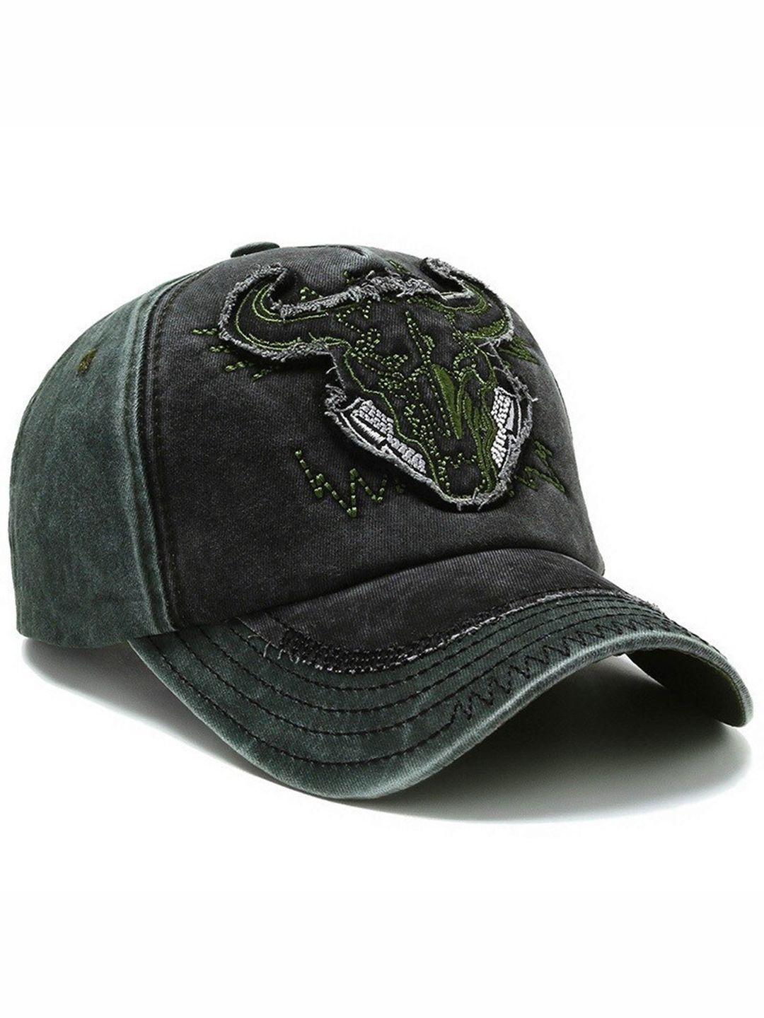 alexvyan-men-green-&-black-colourblocked-baseball-cap