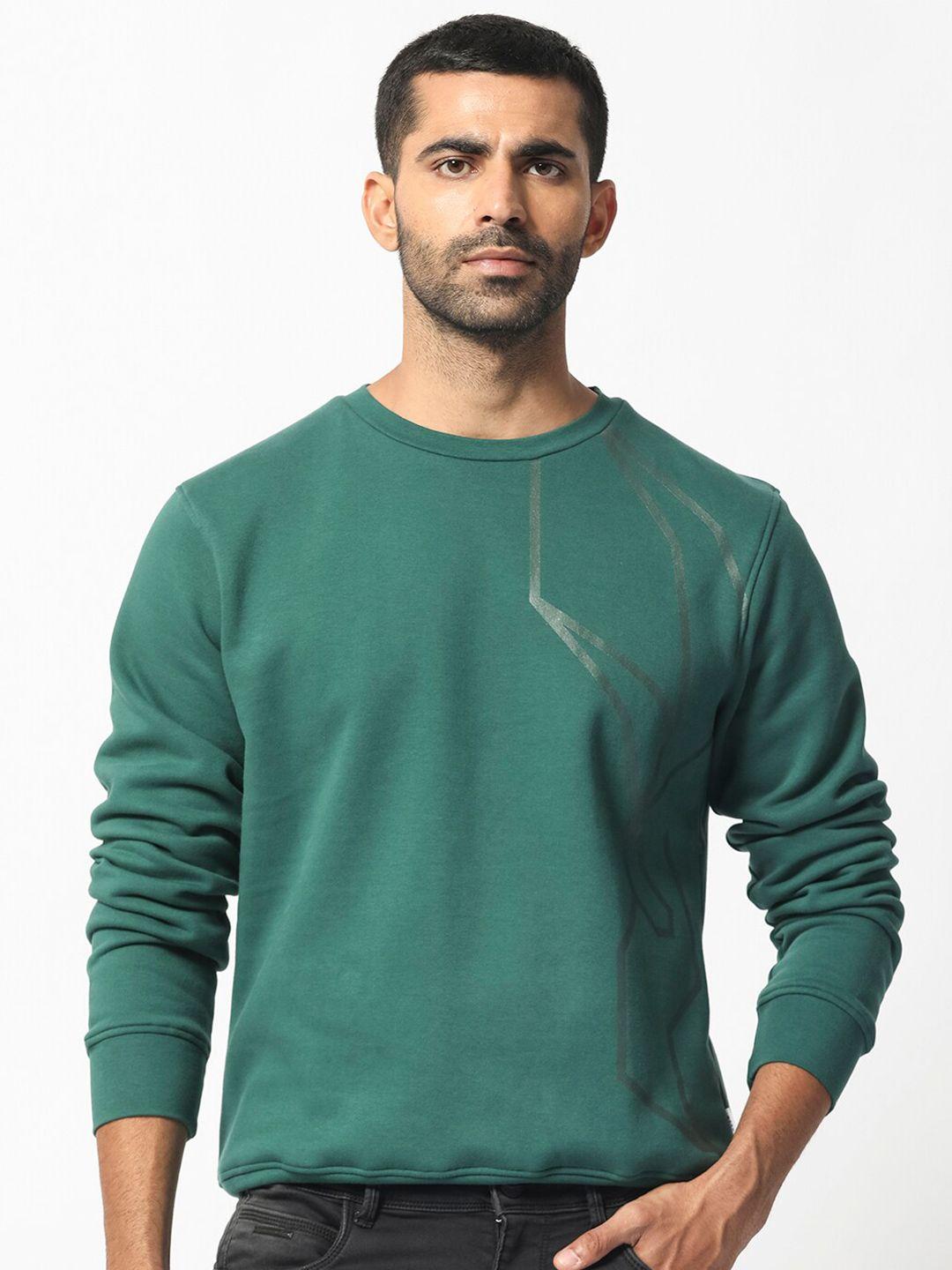 RARE RABBIT Men Green Sweatshirt