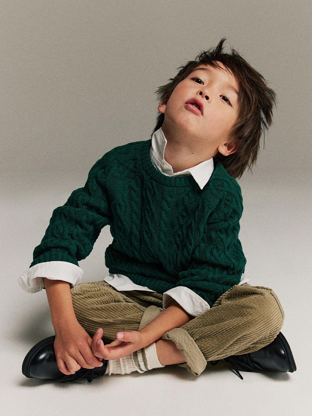H&M Infant Boys Cable-Knit Pure Cotton Jumper