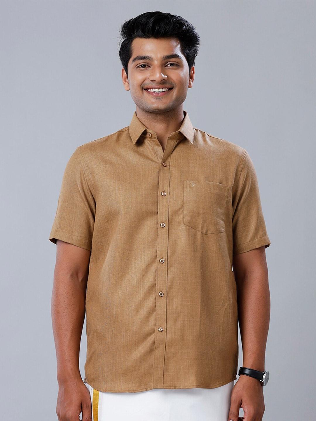 Ramraj Regular Fit Slim Collar Pocket Casual Shirt