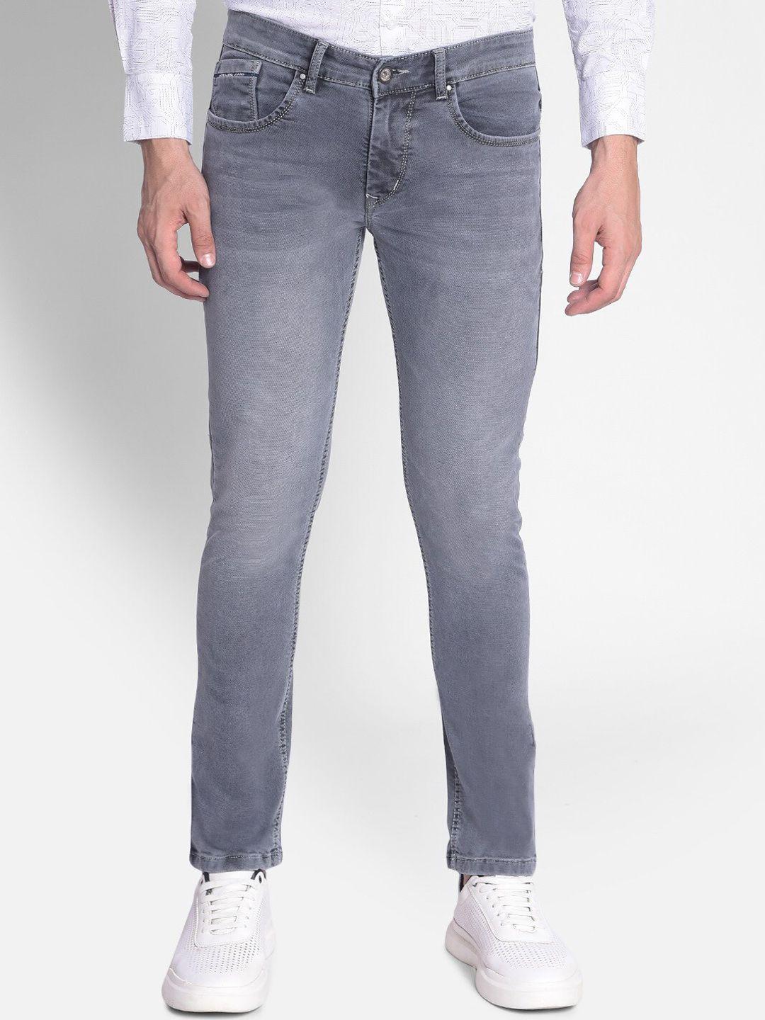 Crimsoune Club Men Grey Slim Fit Heavy Fade Stretchable Jeans