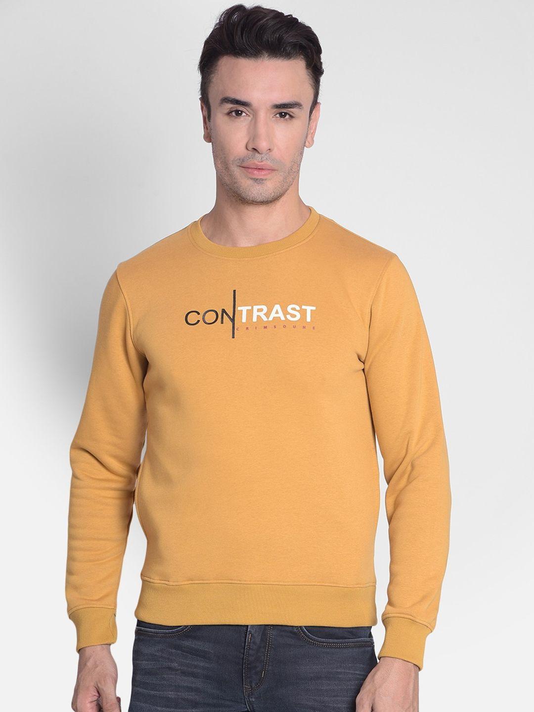 Crimsoune Club Men Mustard Printed Sweatshirt