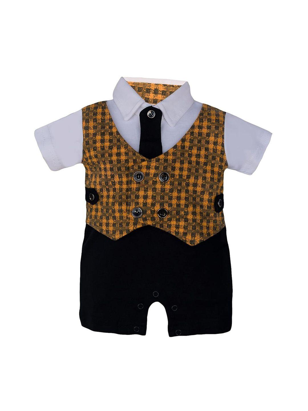 wish-karo-infants-boys-checked-cotton-rompers-with-aattached-waistcoat-&-tie