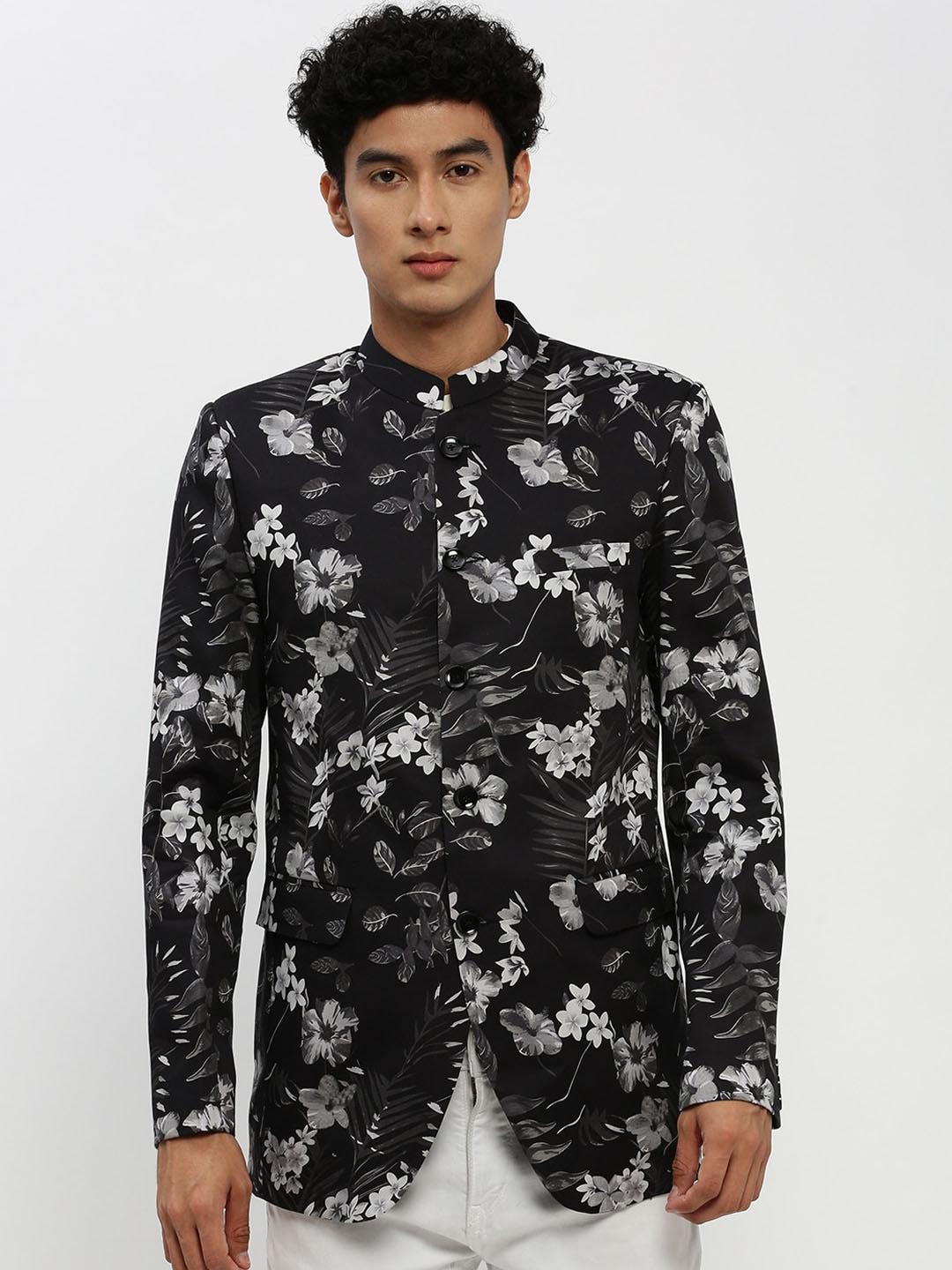 showoff-floral-printed-bandhgala-slim-fit-blazer