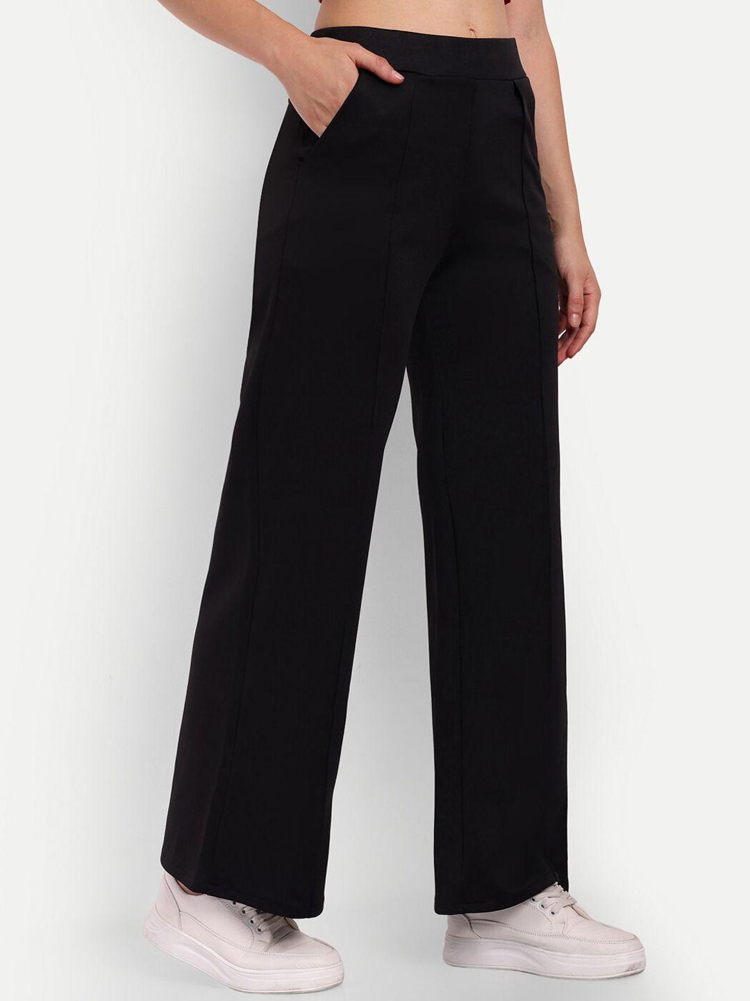 Next One Women Smart Straight Fit High-Rise Easy Wash Cotton Parallel Trousers