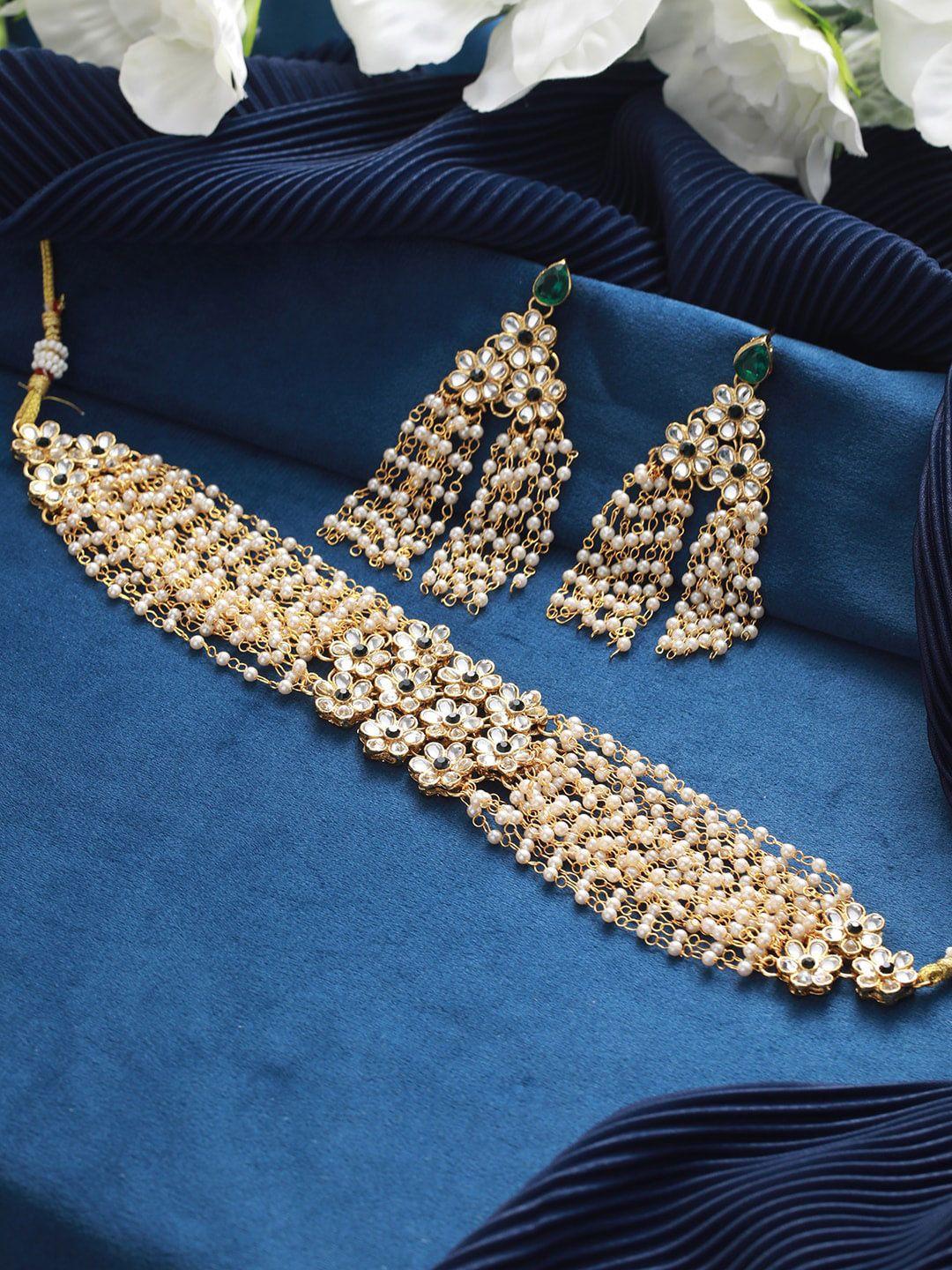 Anouk Gold-Plated Kundan-Studded & Pearl beaded Jewellery Set