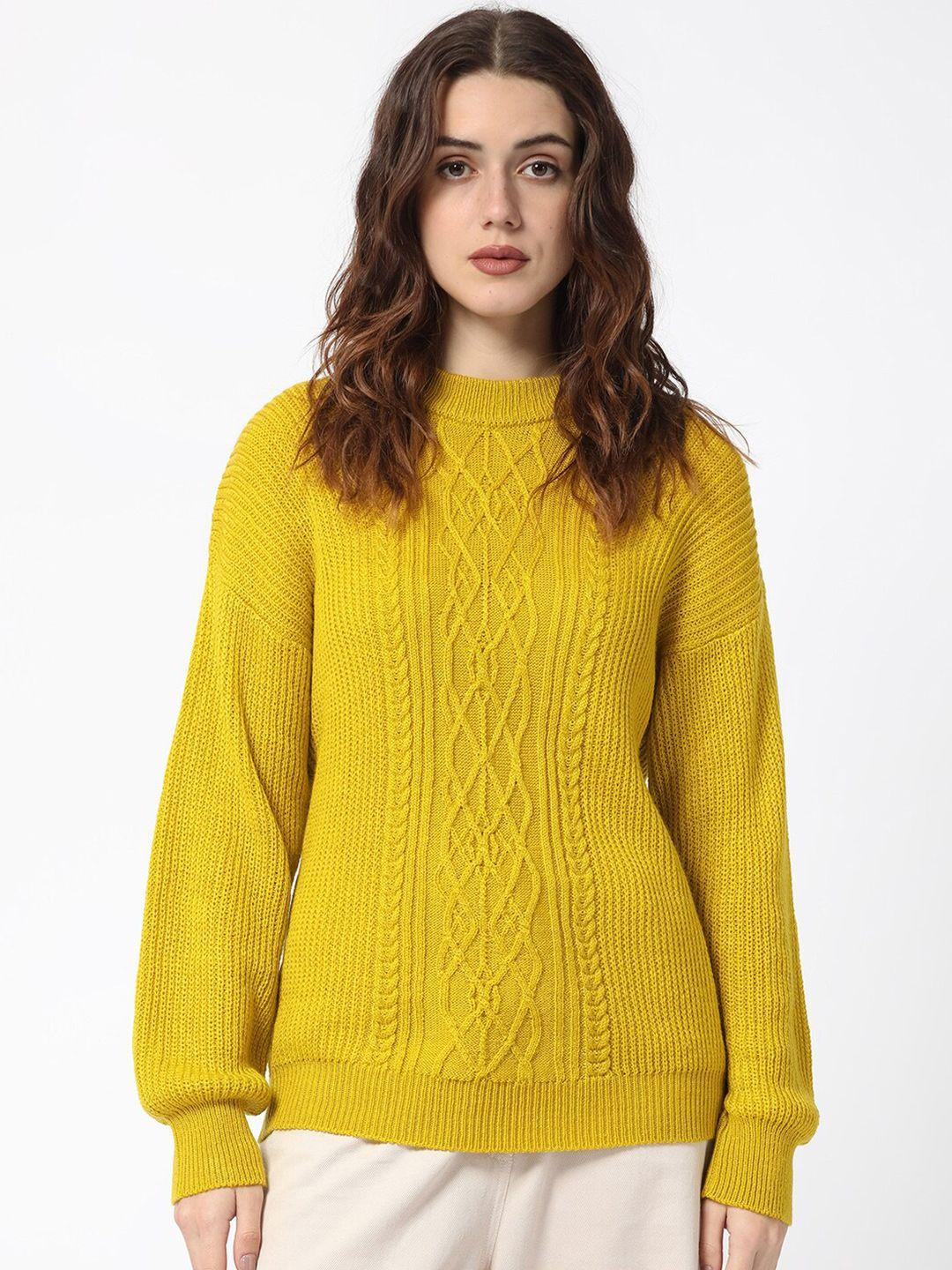 rareism-cable-knit-self-design-pullover