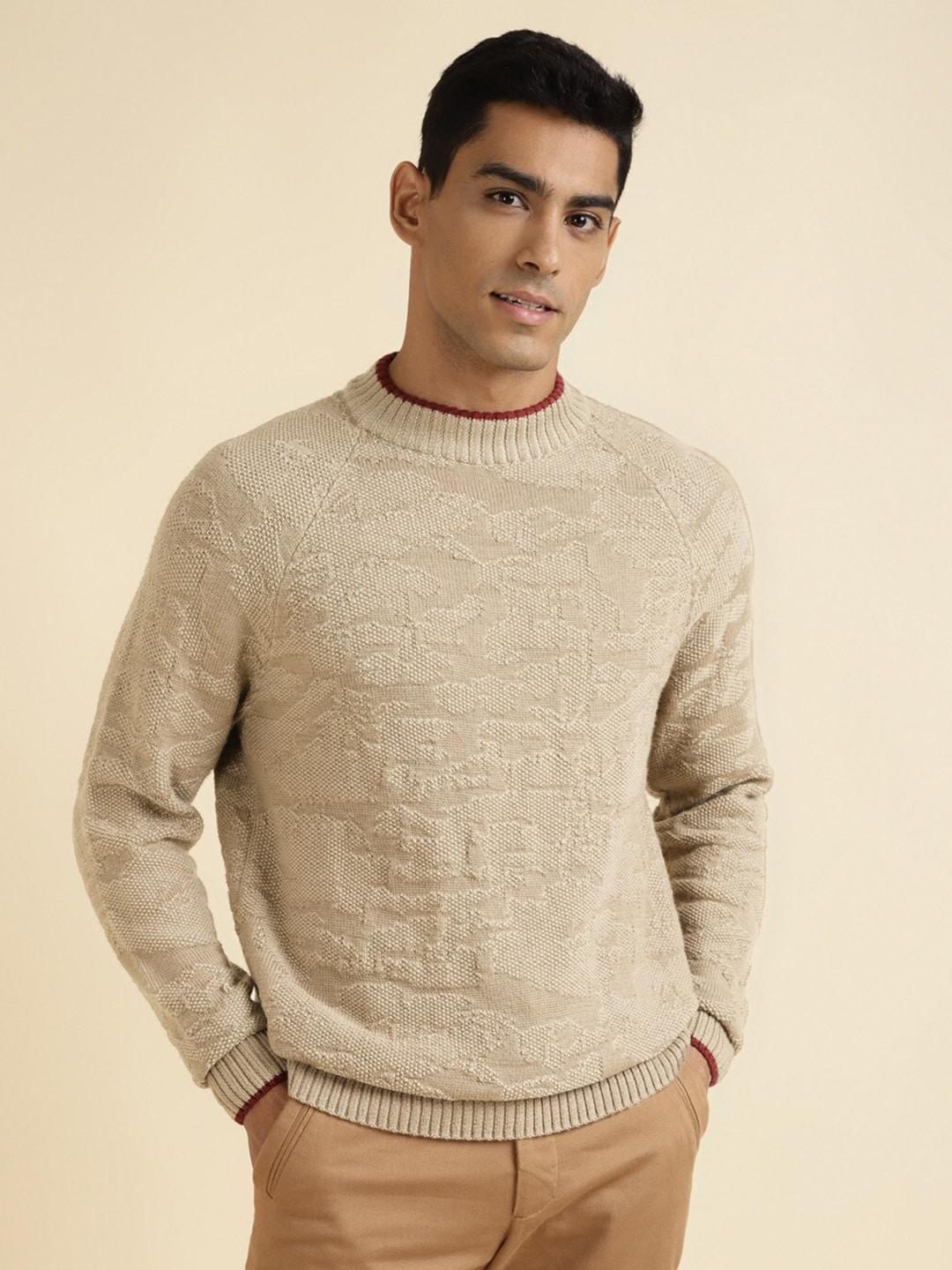 andamen-men-khaki-cable-knit-pullover