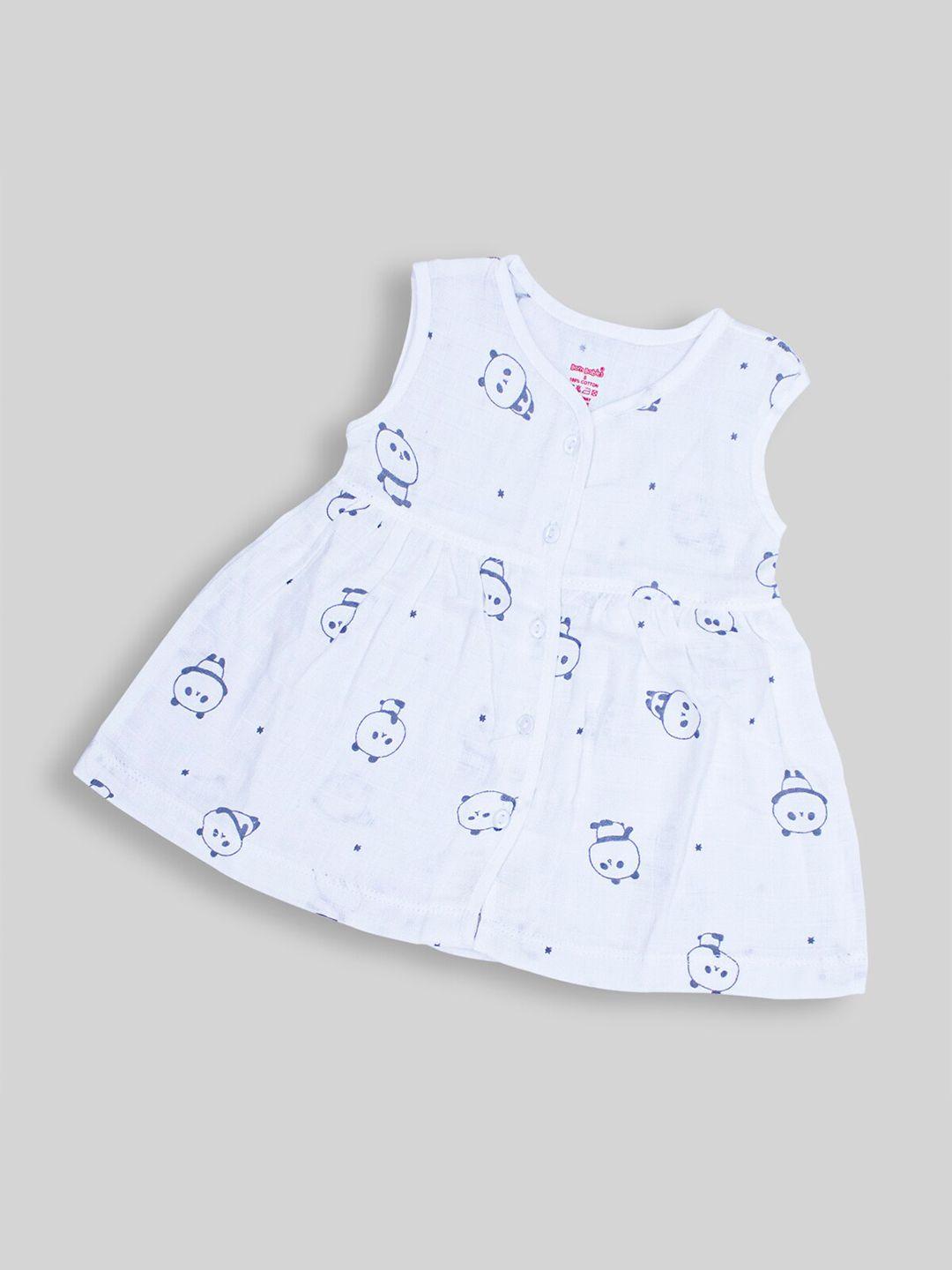 Born Babies Girl Graphic Printed Cotton Fit & Flare Dress