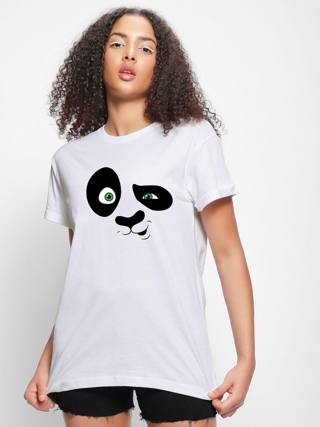 Bewakoof Crazy Panda Printed Drop-Shoulder Sleeves Cotton Longline Relaxed Fit T-Shirt