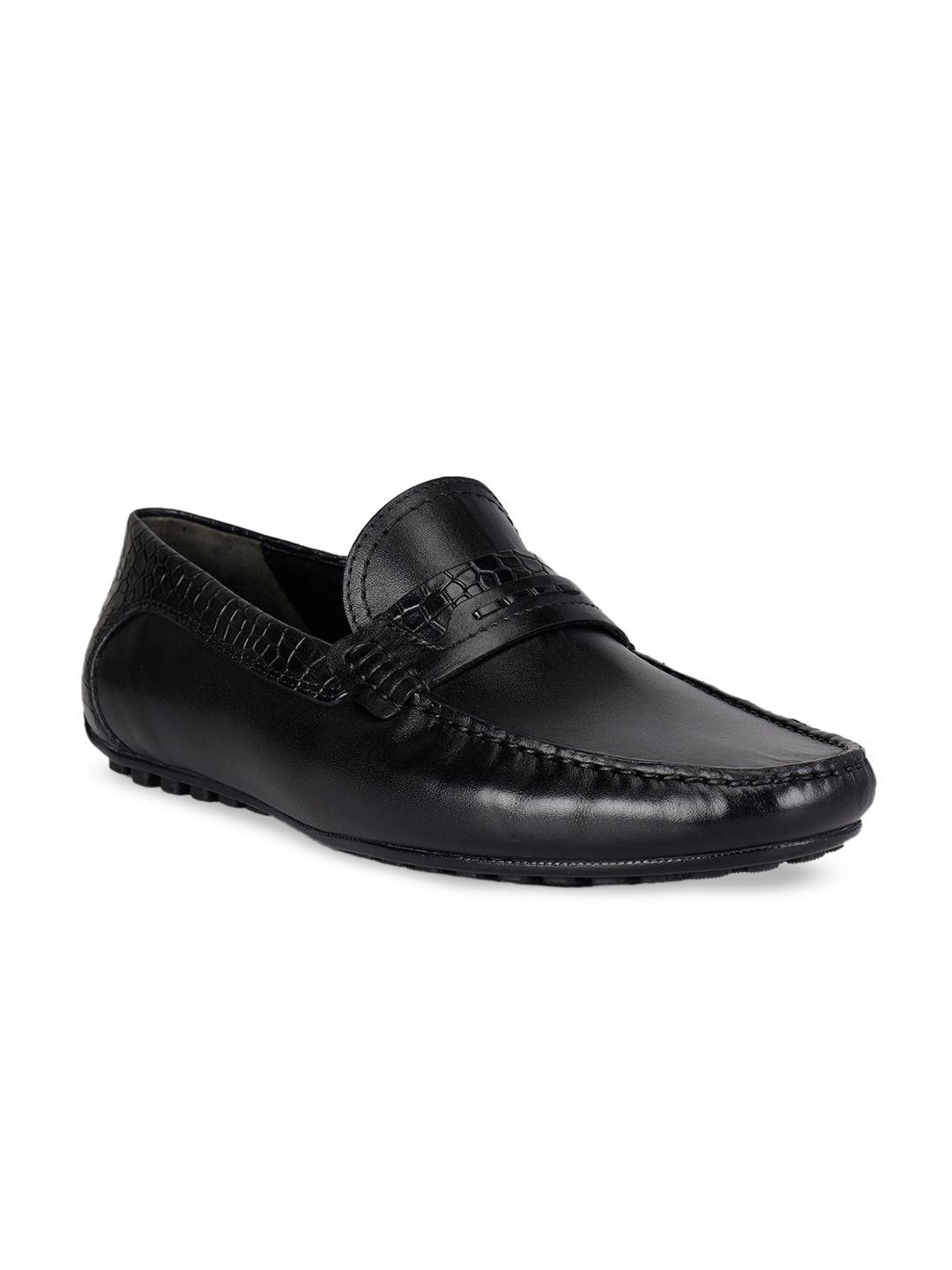 ROSSO BRUNELLO Men Textured Leather Formal Penny Loafers