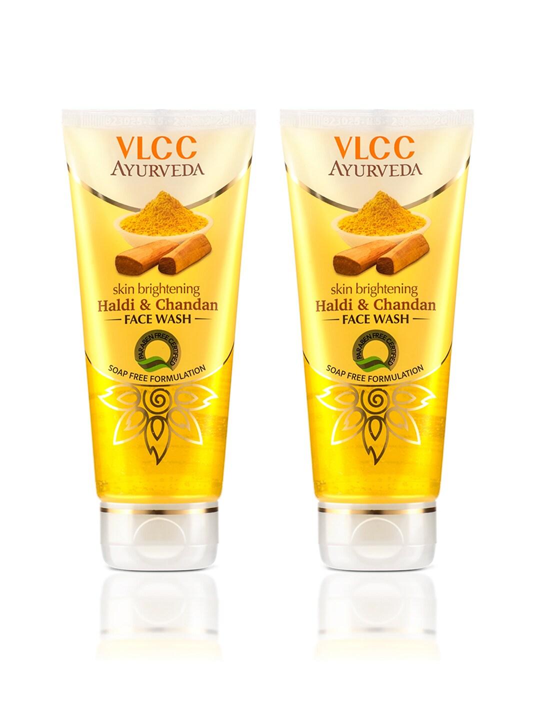 vlcc-set-of-2-ayurveda-skin-brightening-haldi-&-chandan-soap-free-face-wash---100ml-each