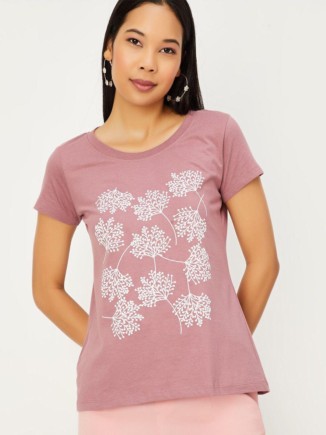 max Floral Printed Round Neck Pure Cotton T-shirt