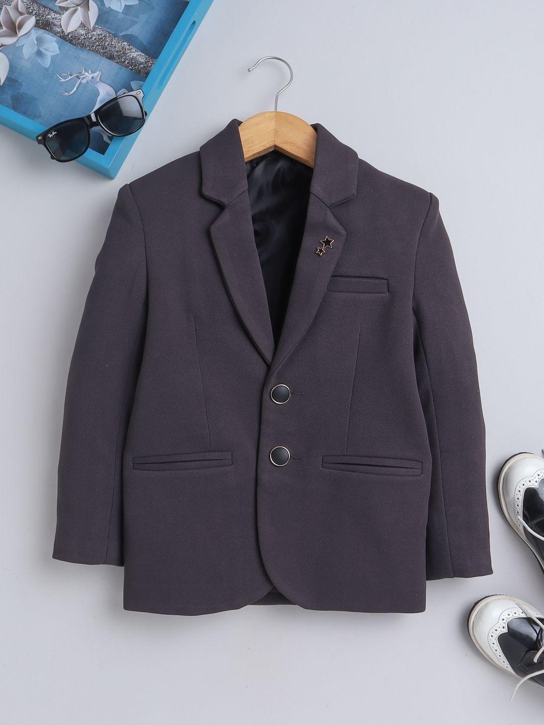 BAESD Boys Textured Single-Breasted Notched Lapel Blazers