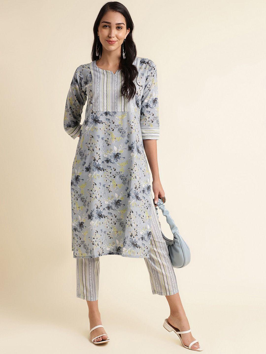 fabclub-floral-printed-straight-kurta-with-trousers