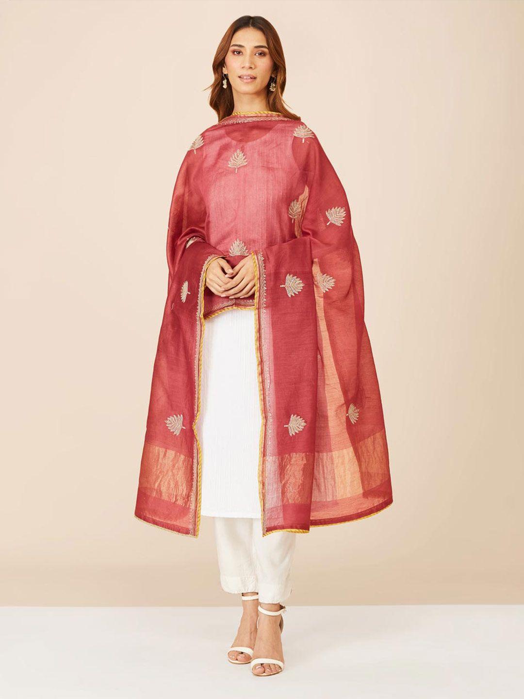 fabindia-ethnic-motifs-embroidered-cotton-silk-dupatta
