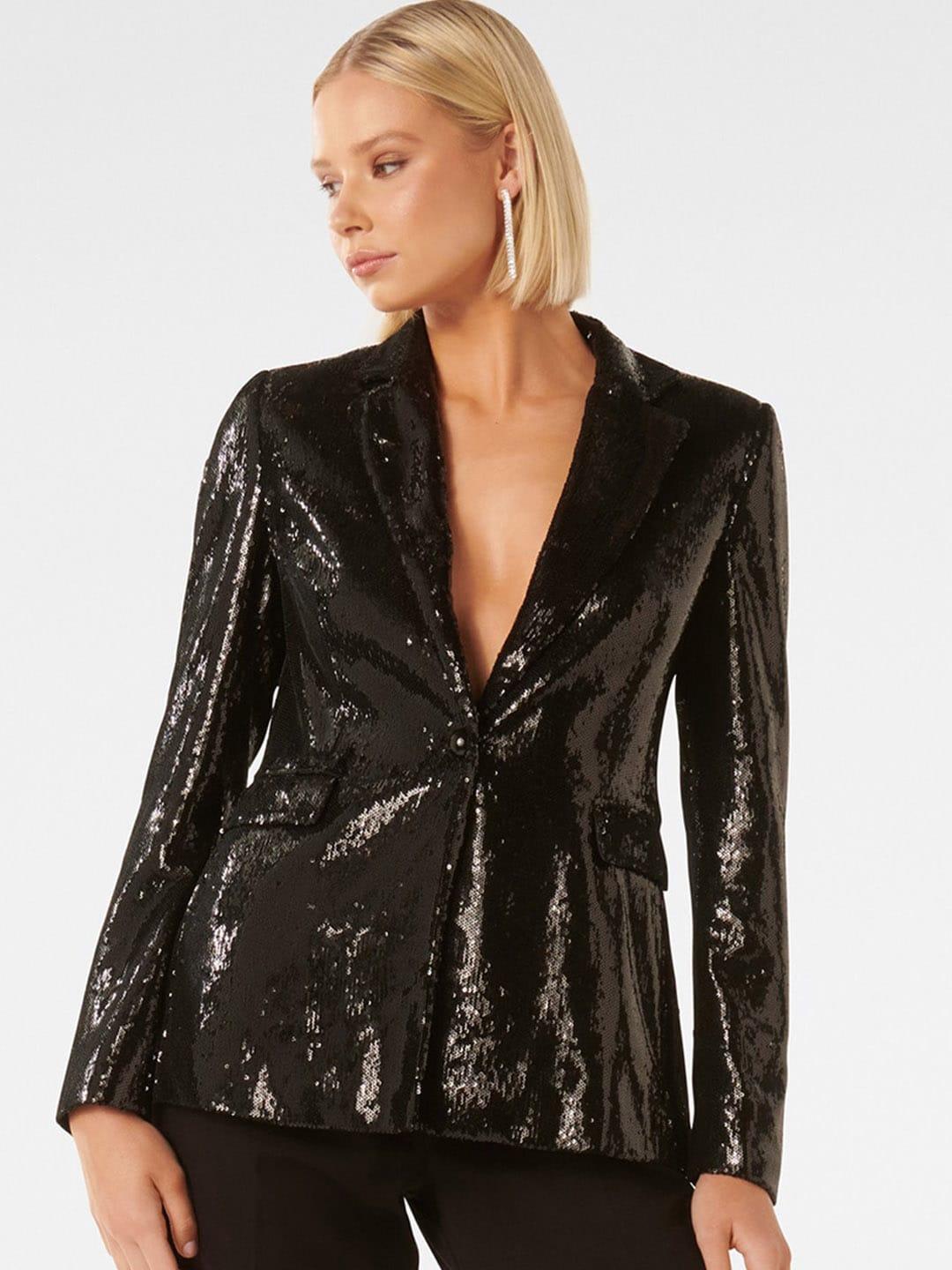 Forever New Embellished Tailored-Fit Single Breasted Blazer